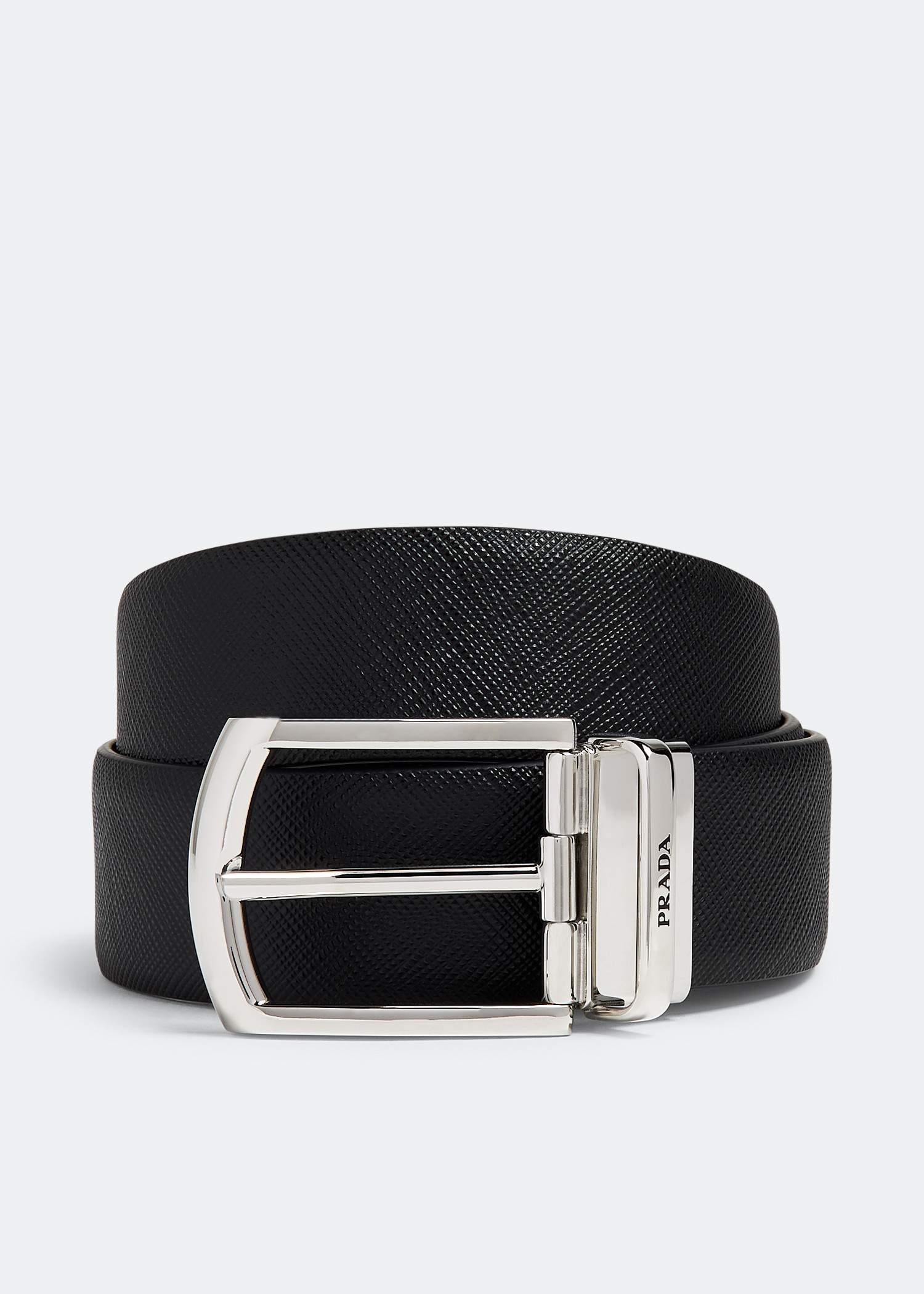 

Reversible Saffiano leather belt, Black