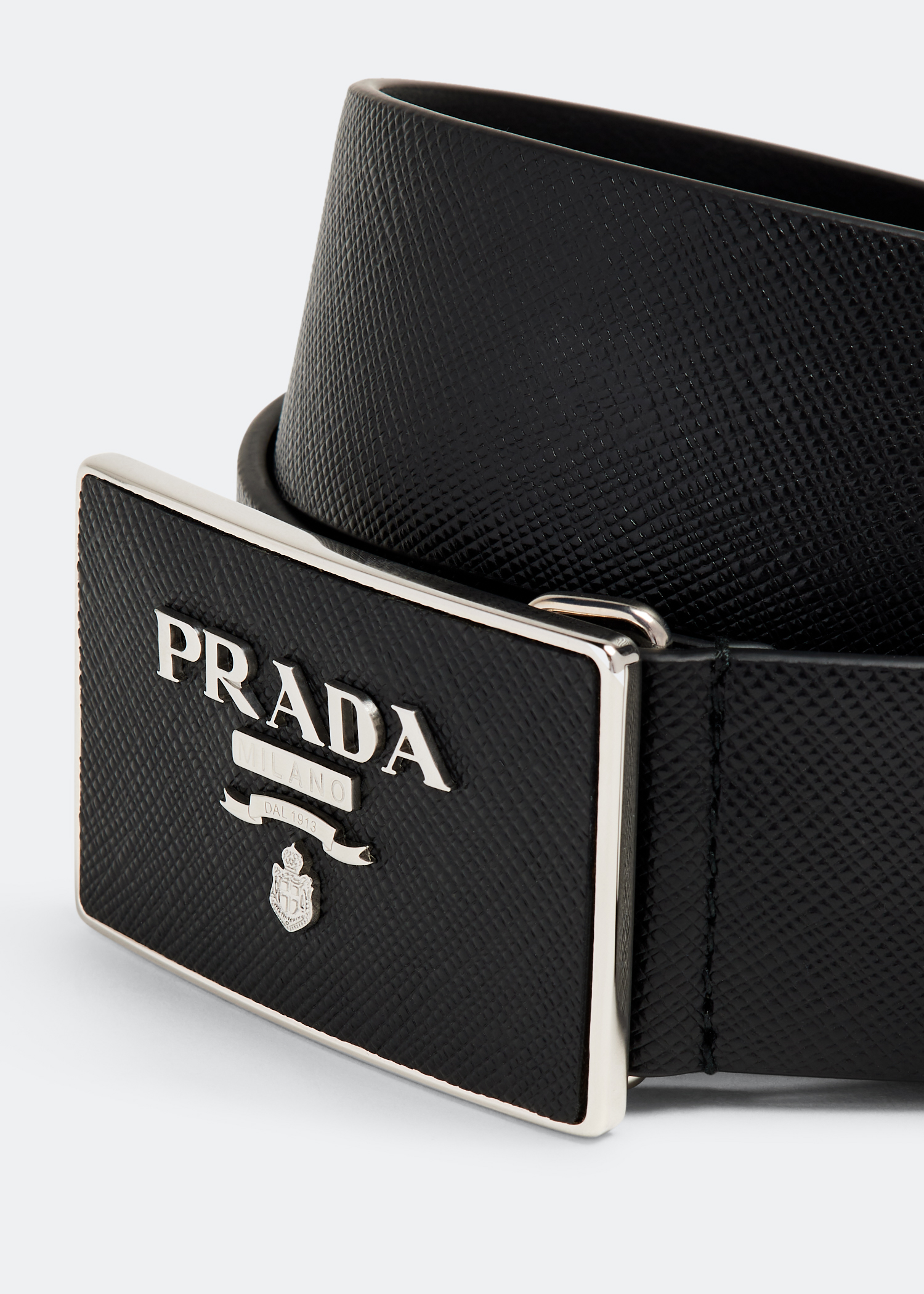 

Saffiano leather belt, Black