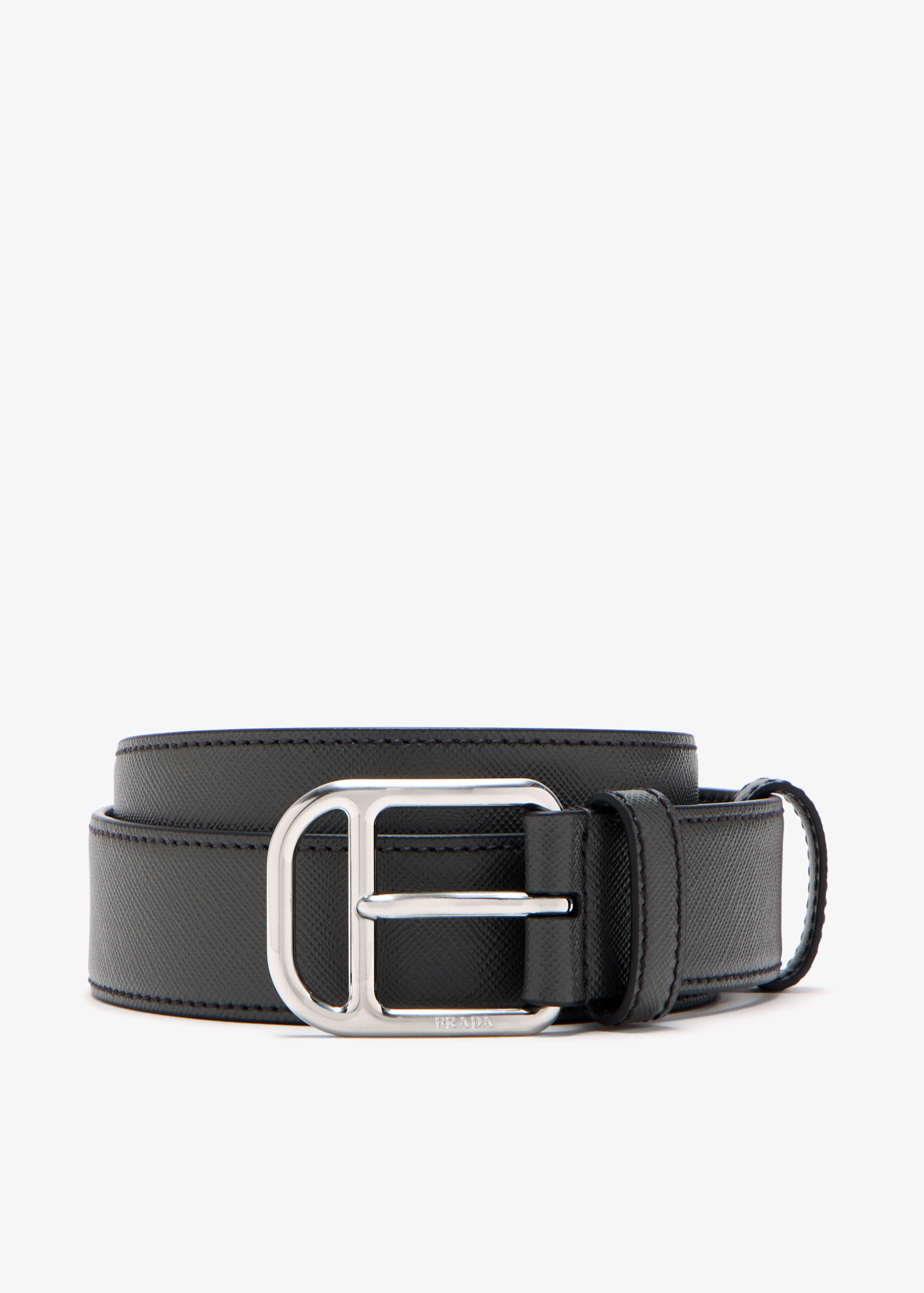 

Saffiano leather belt, Grey