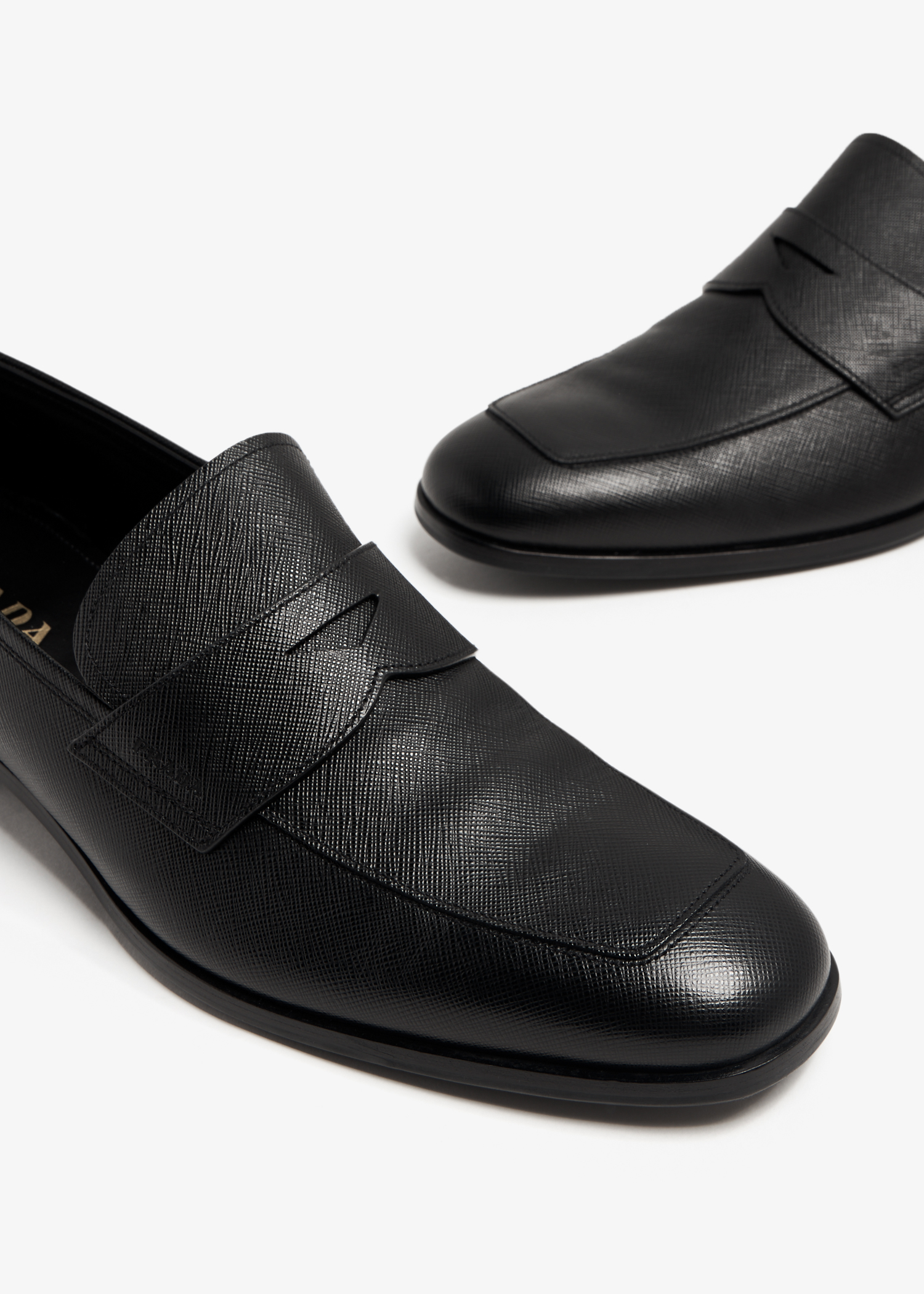 

Saffiano leather loafers, Black