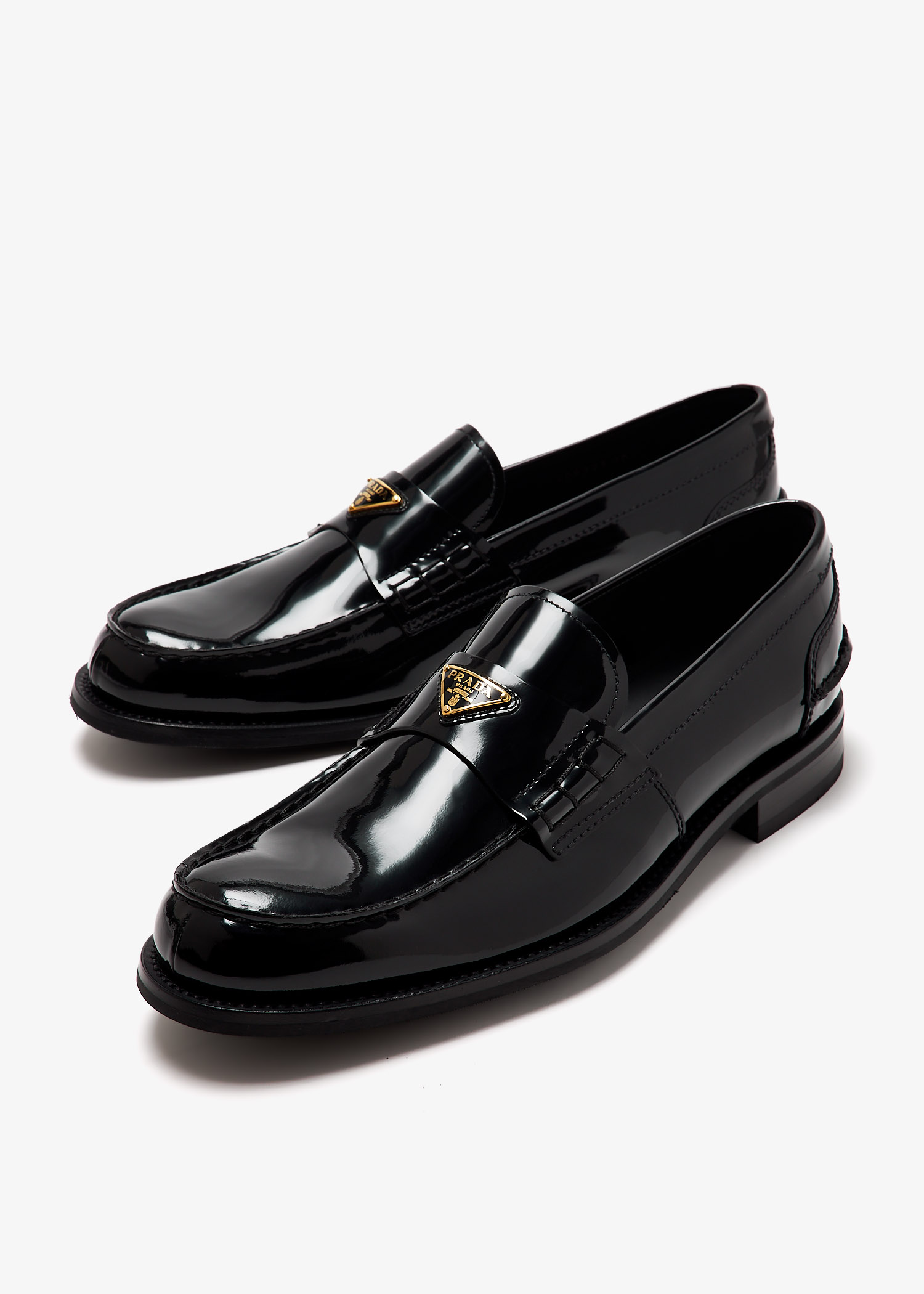 Prada Brushed leather loafers for Men - Black in UAE | Level Prada Brushed leather loafers for Men - Black in UAE | Level