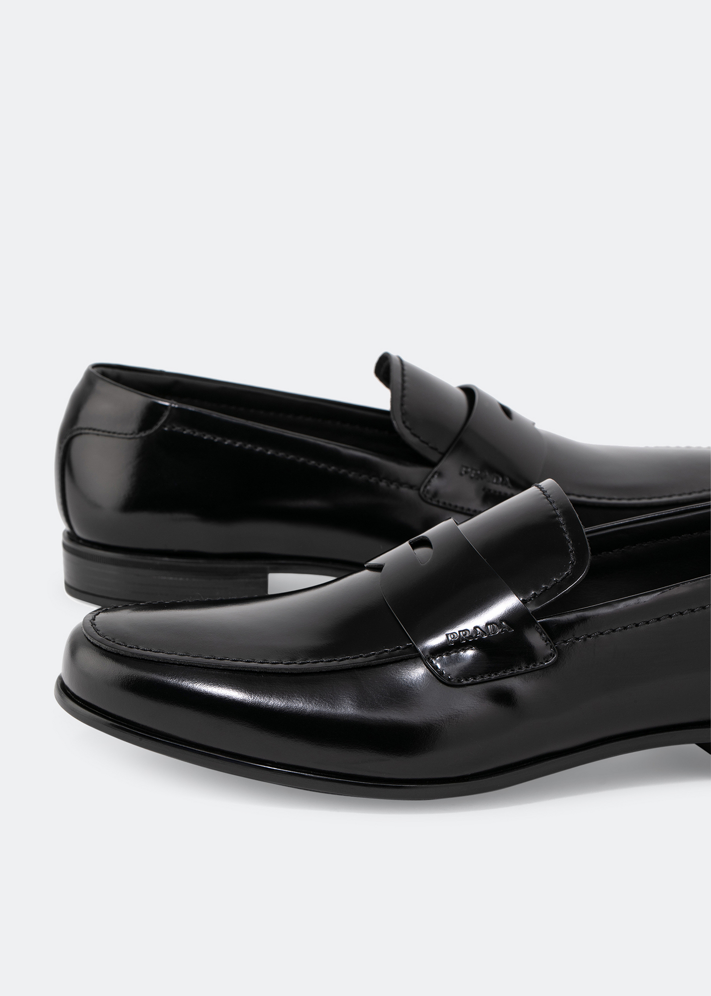 

Brushed leather loafers, Black