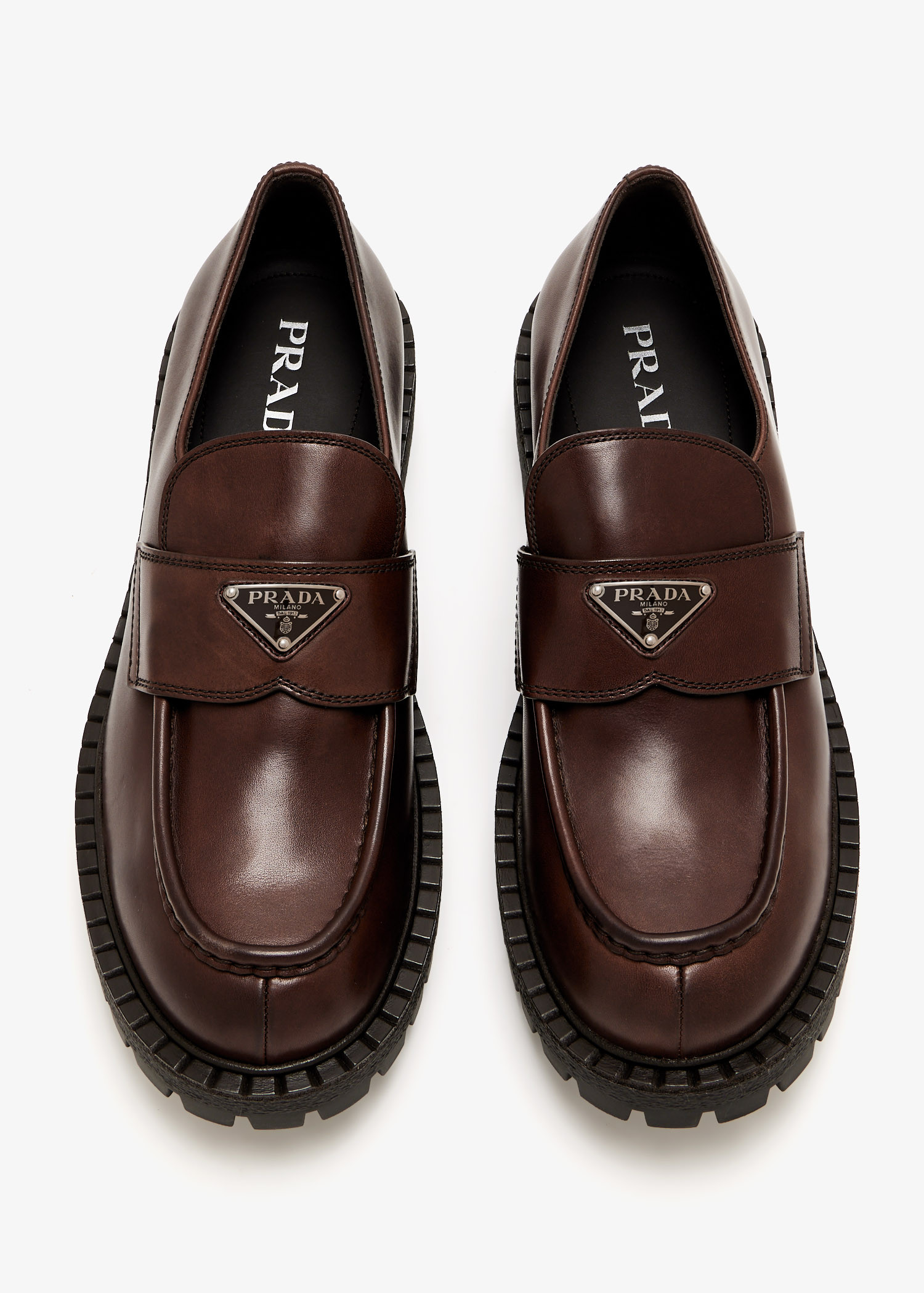 

Brushed leather loafers, Brown