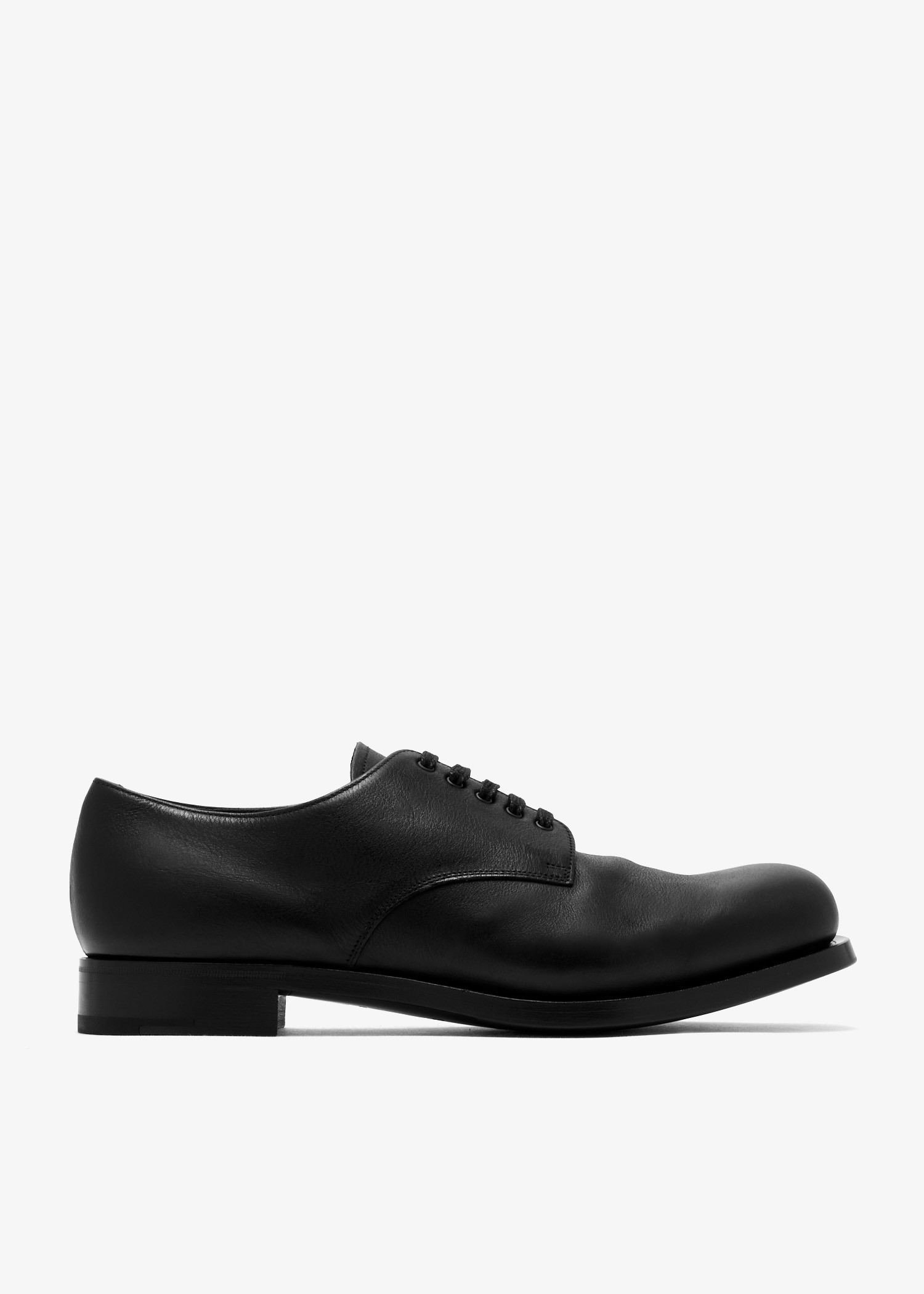 

Antiqued leather laced derby shoes, Black