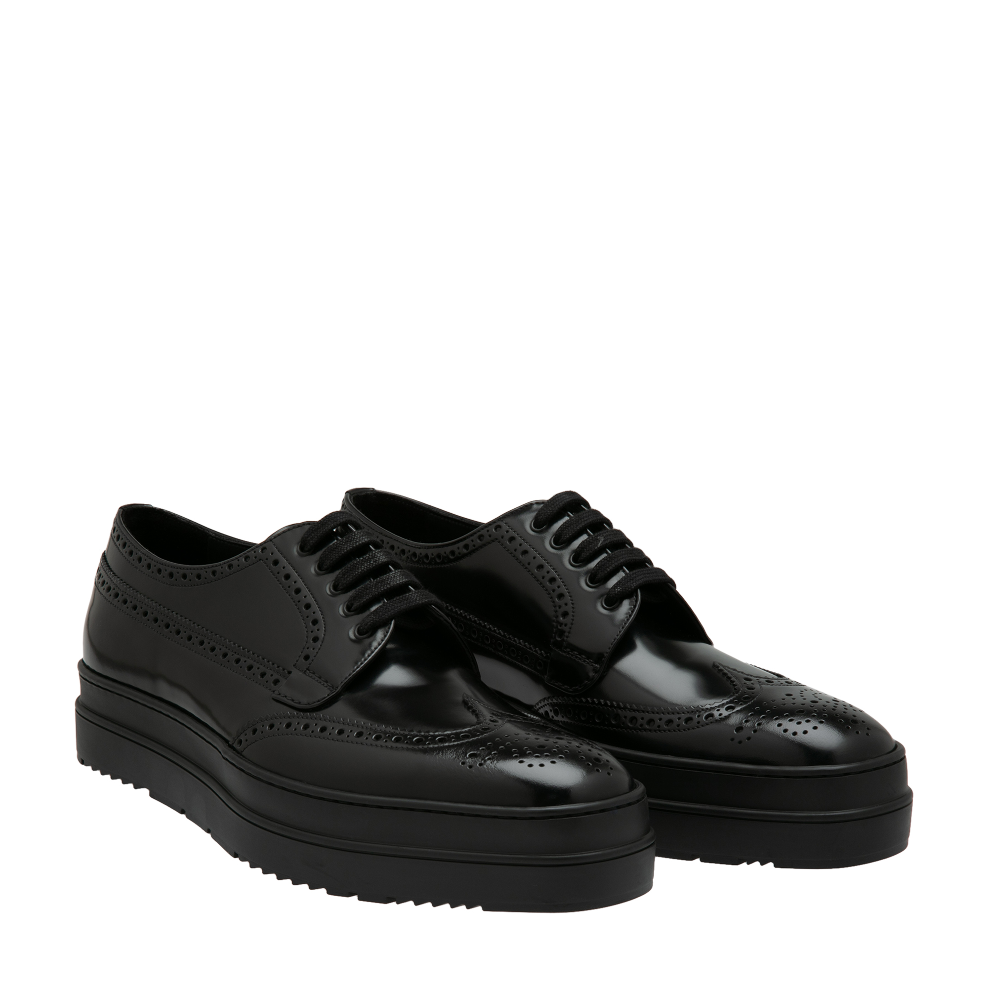 

Leather platform brogues, Black