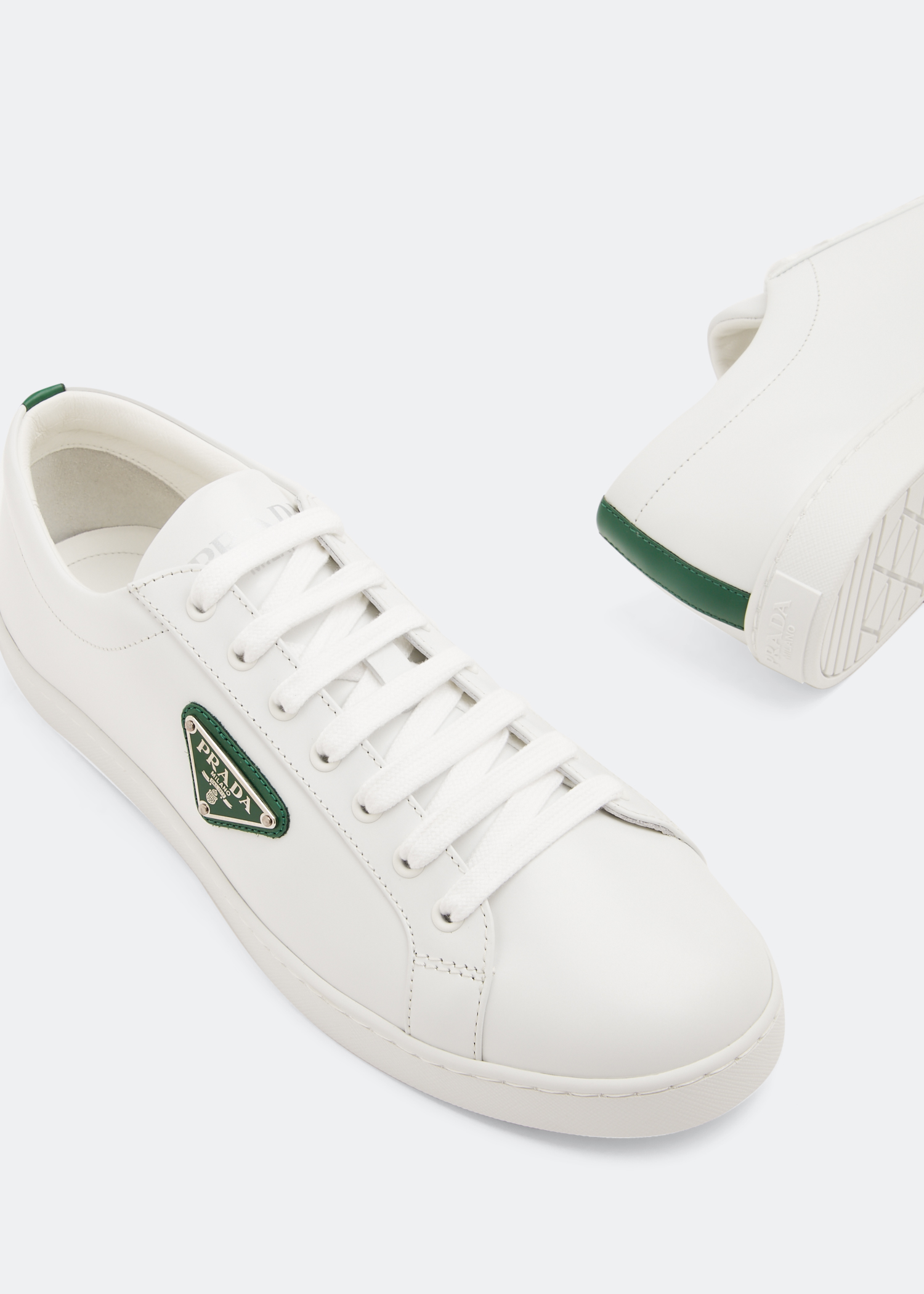 

Brushed leather sneakers, White