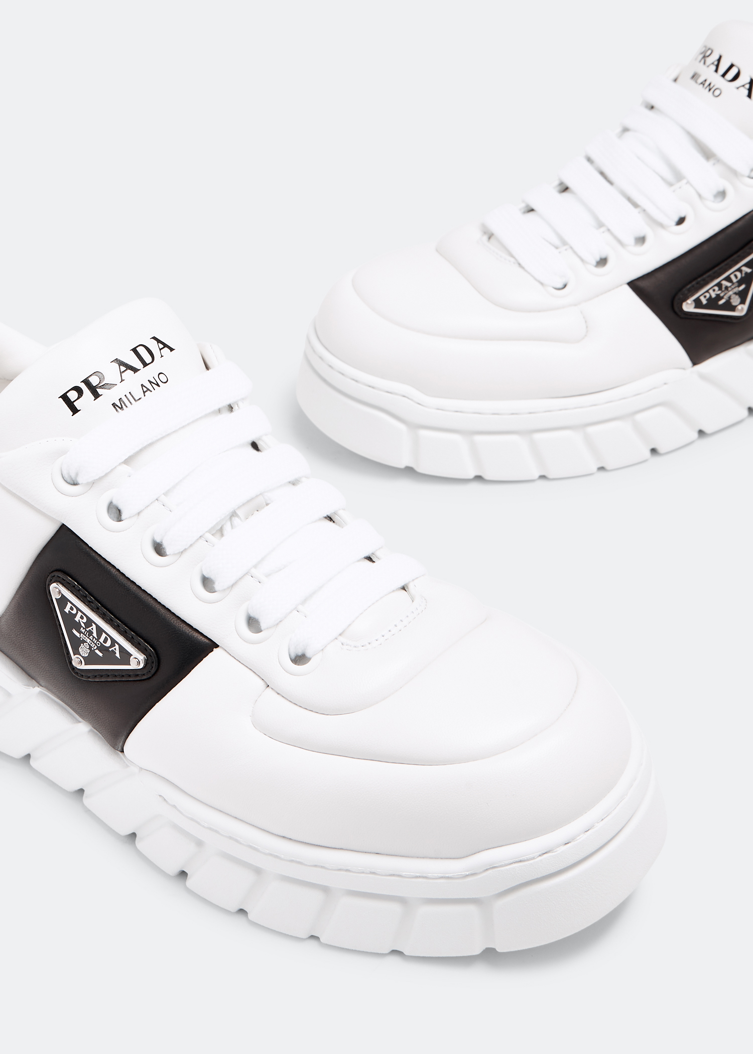 

Padded nappa leather sneakers, White