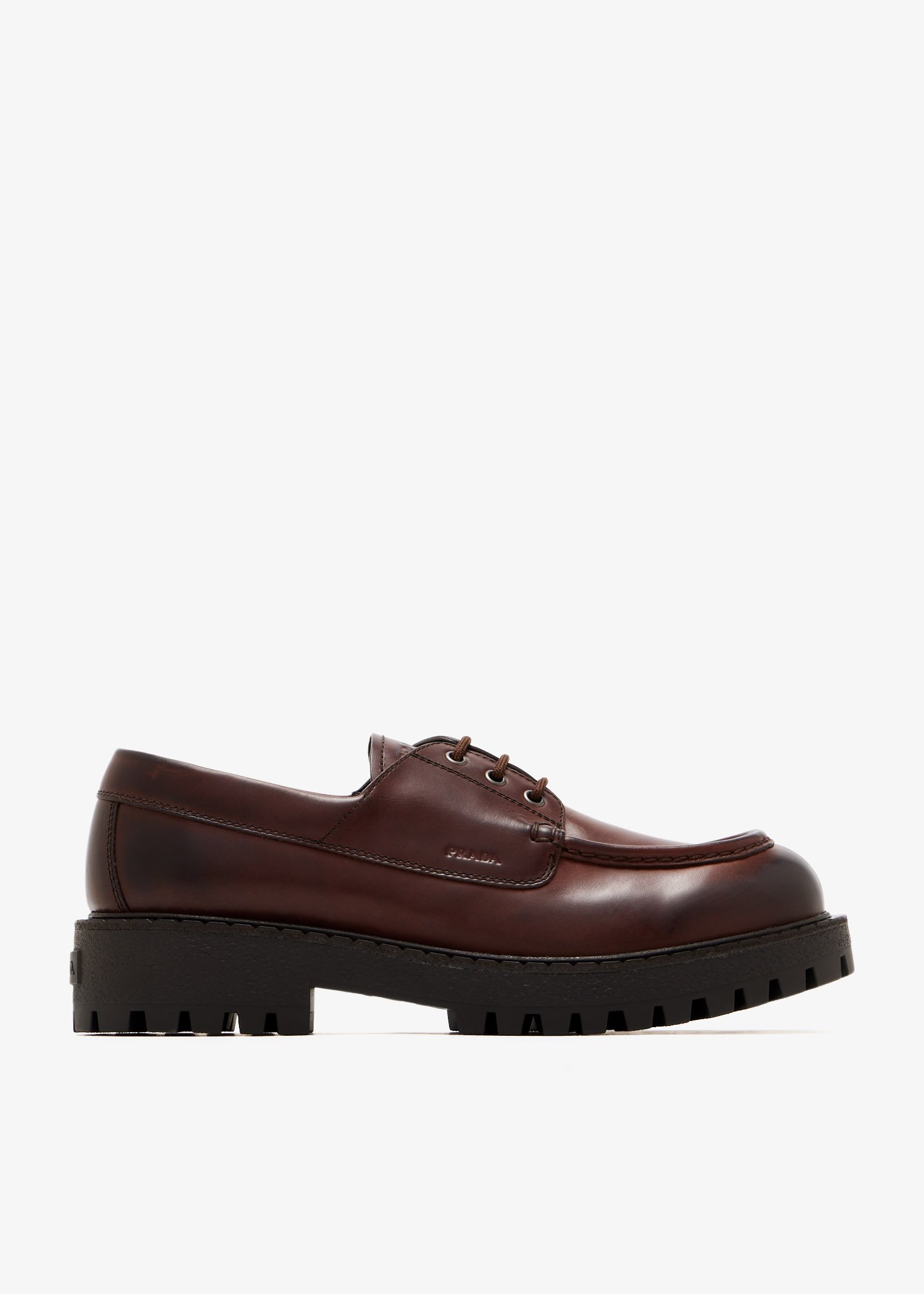 

Laced leather loafers, Brown