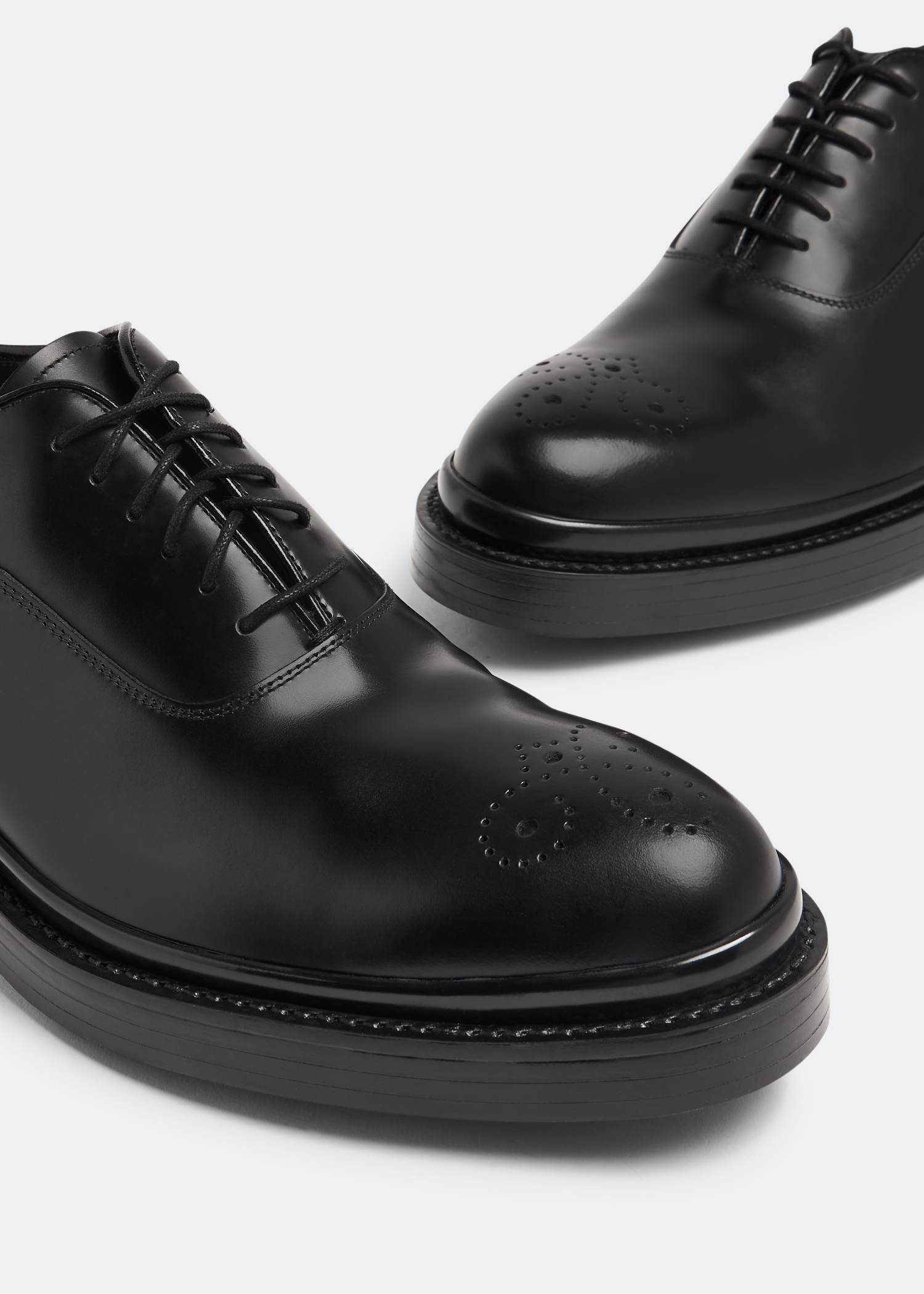 

Brushed leather Oxford shoes, Black