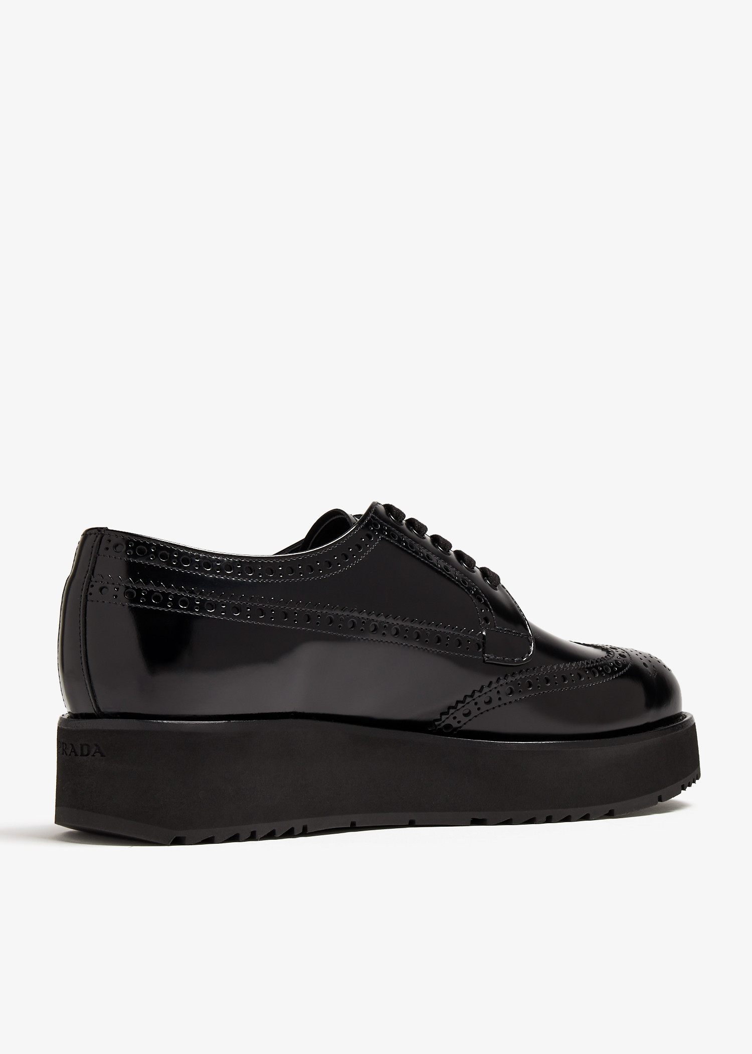 Prada Brushed leather derby brogues for Men - Black in UAE