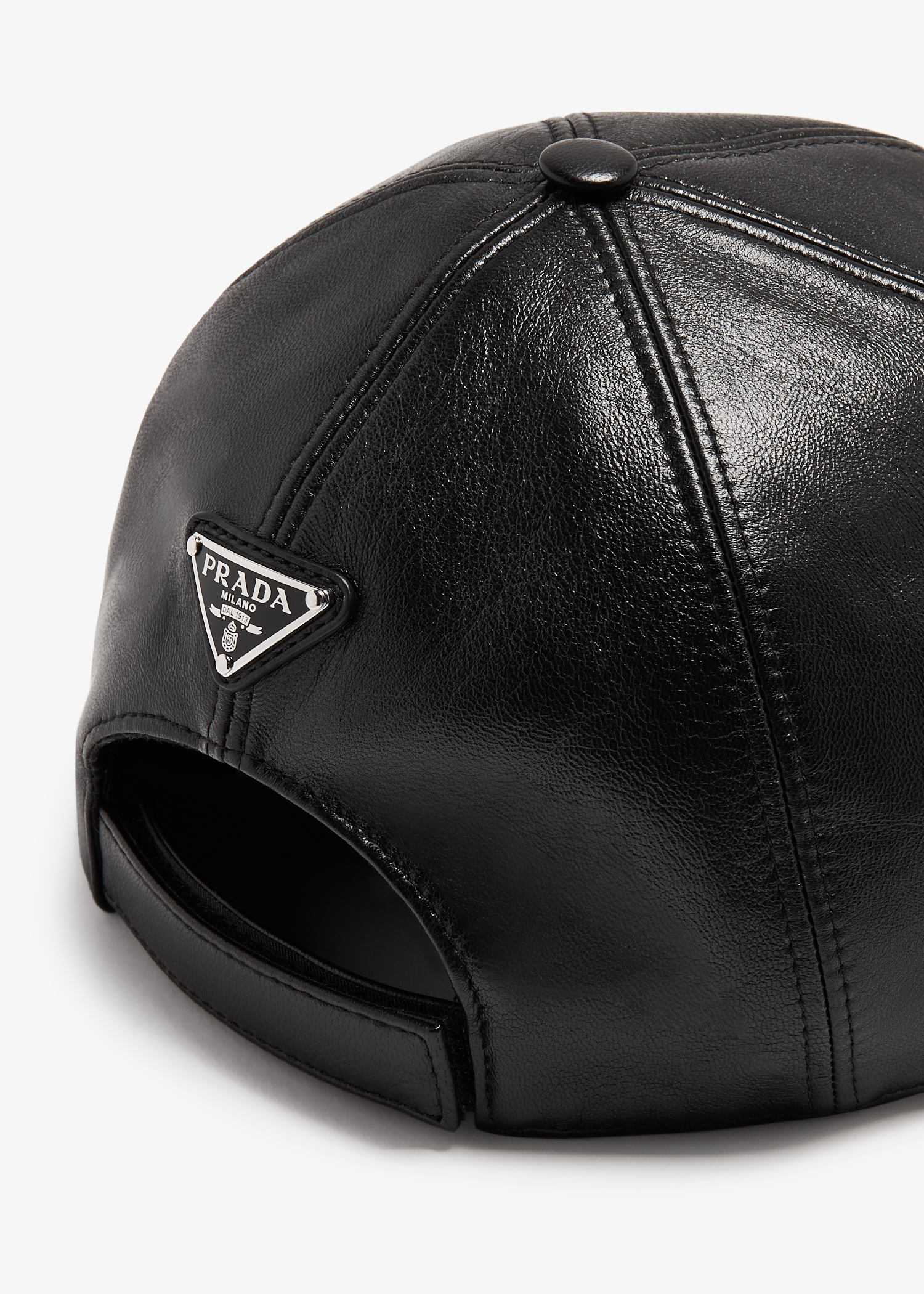 

Nappa leather baseball cap, Black