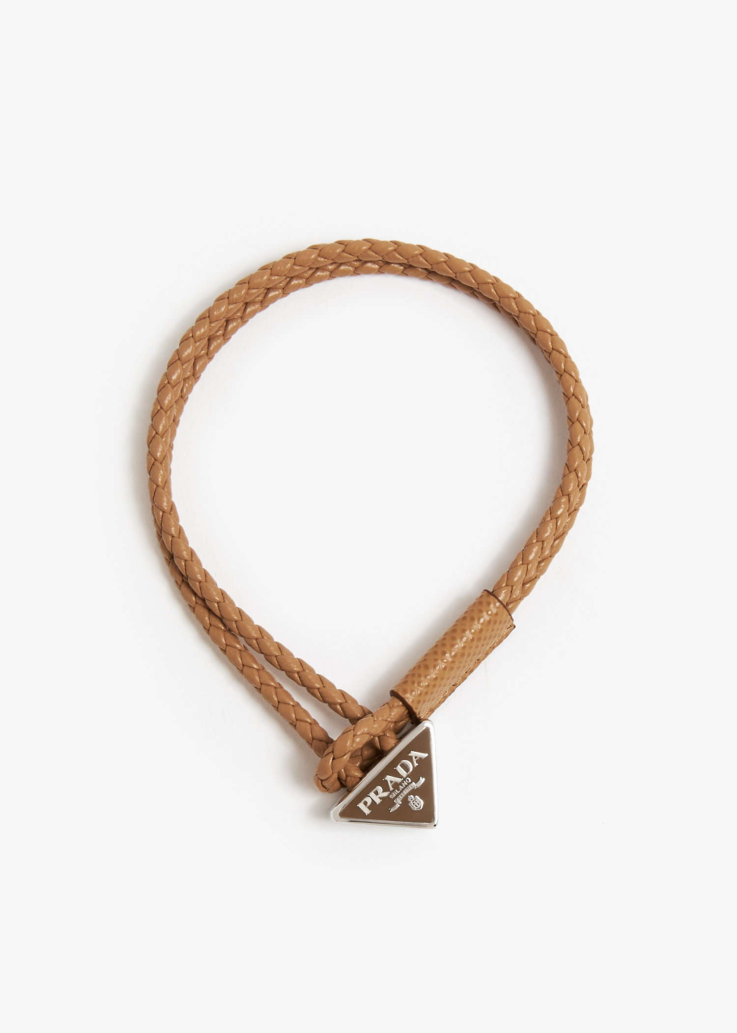 

Braided nappa leather bracelet, Brown