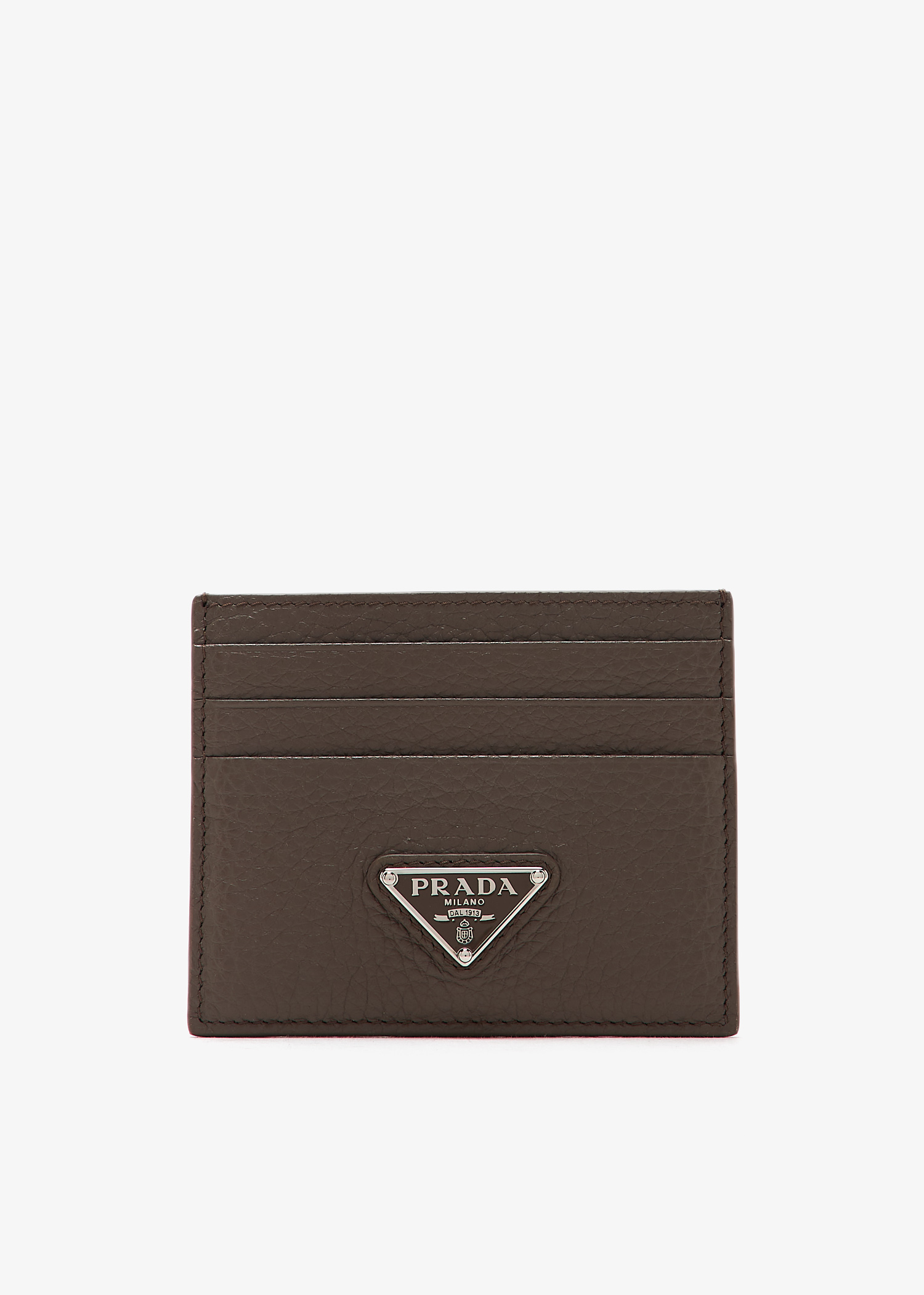 

Leather card holder, Taupe