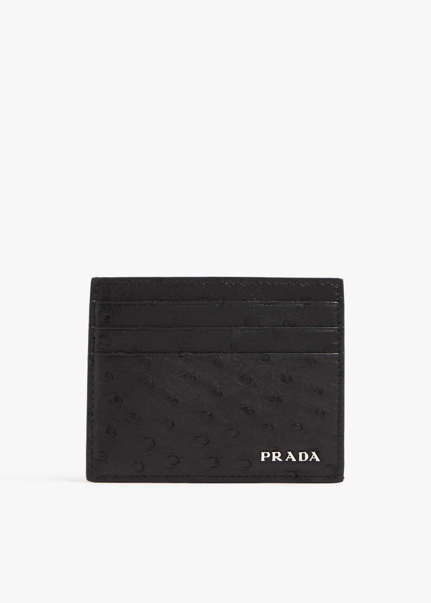 

Ostrich leather cardholder, Black
