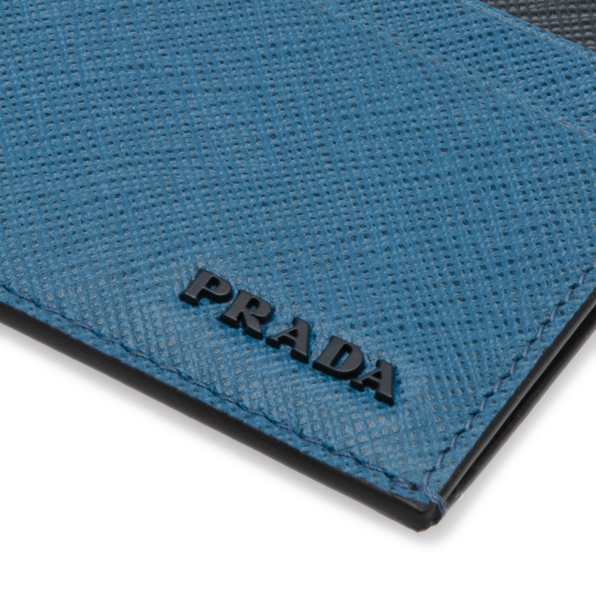 

Saffiano leather card holder, Blue