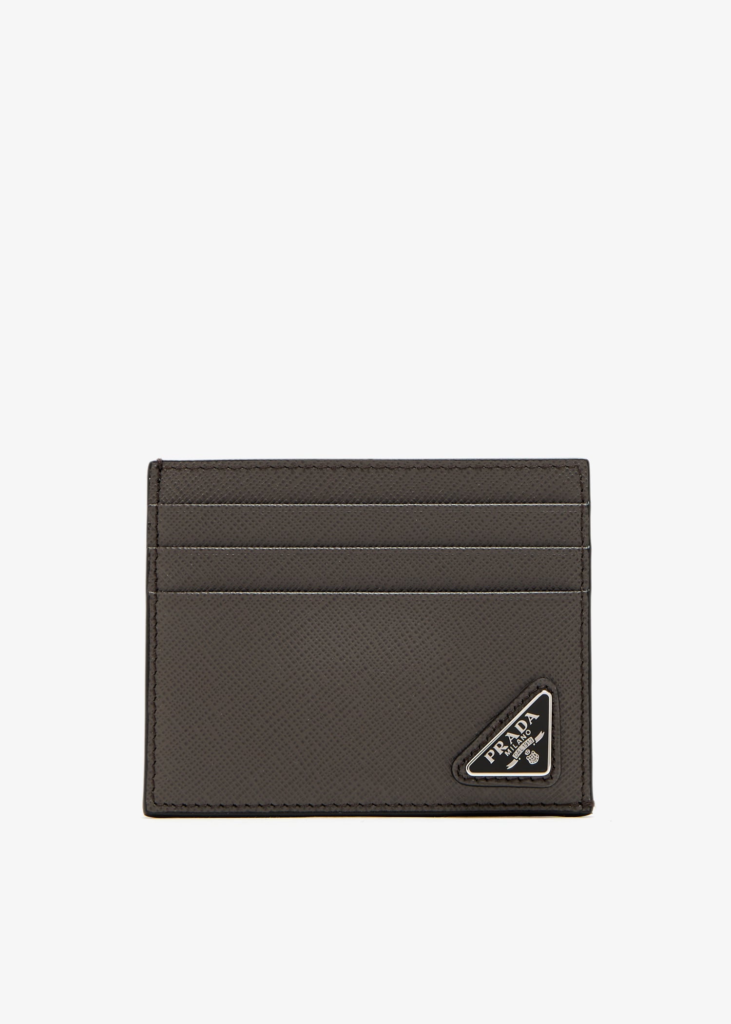 

Saffiano leather card holder, Grey