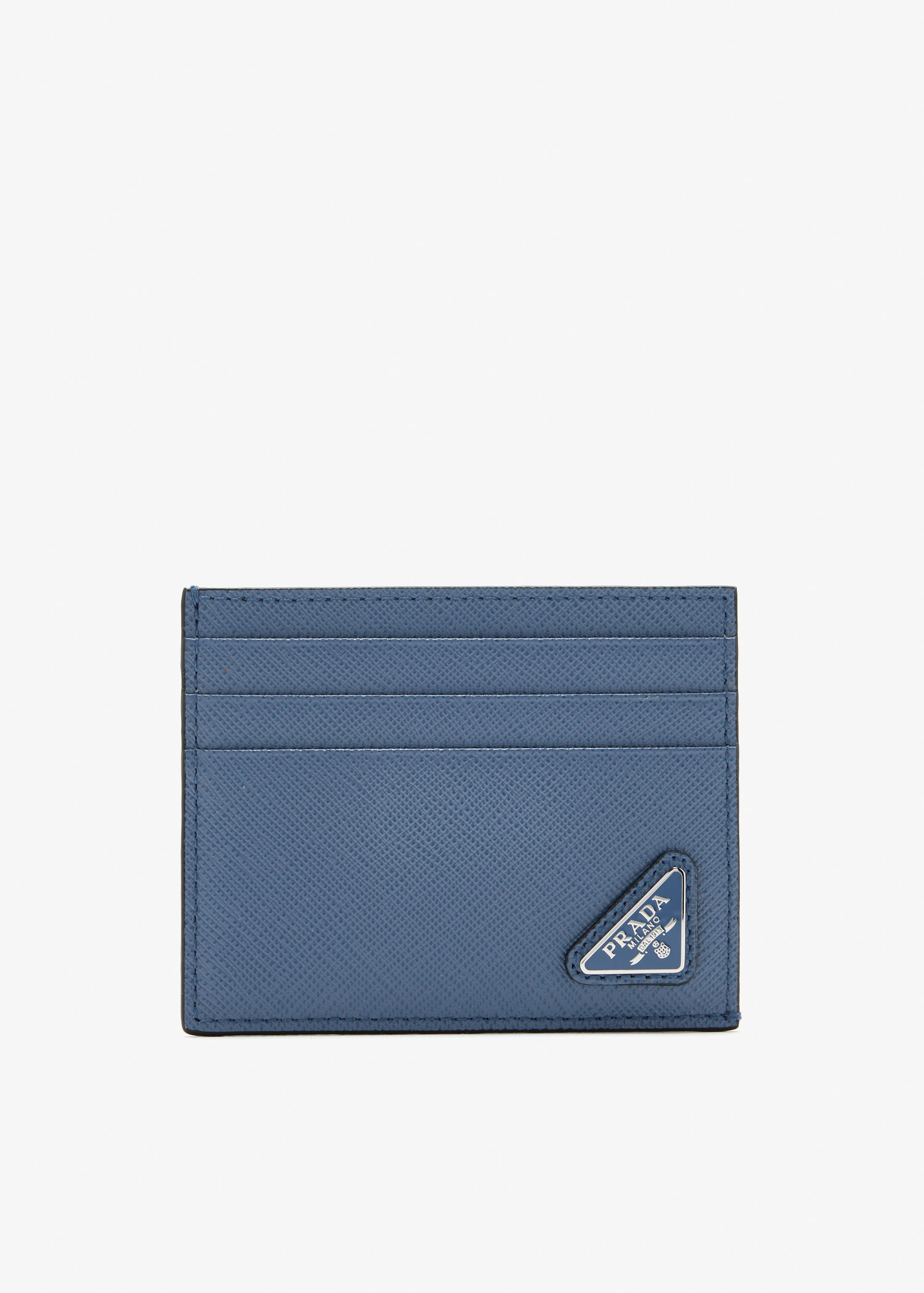 

Saffiano leather card holder, Blue