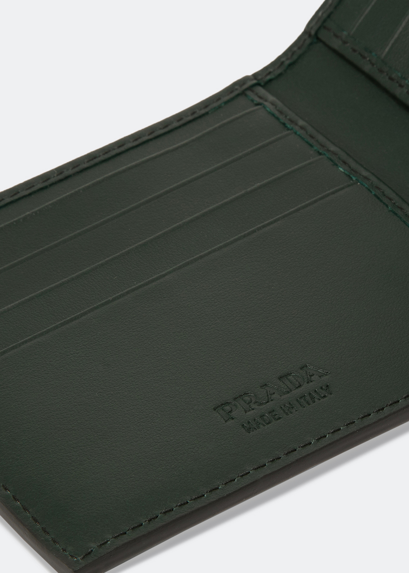 

Ostrich leather bi-fold wallet, Green