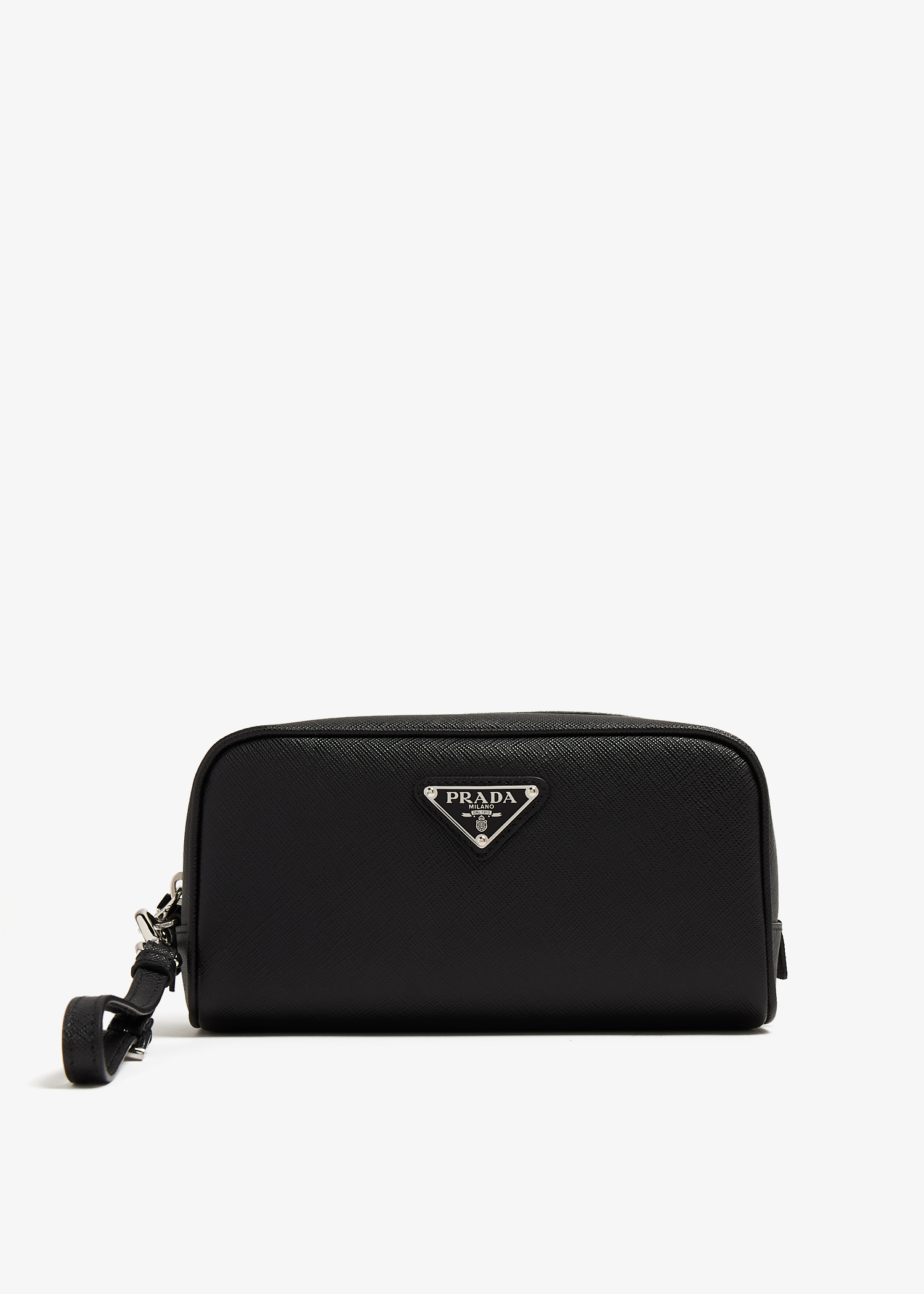

Saffiano leather pouch, Black