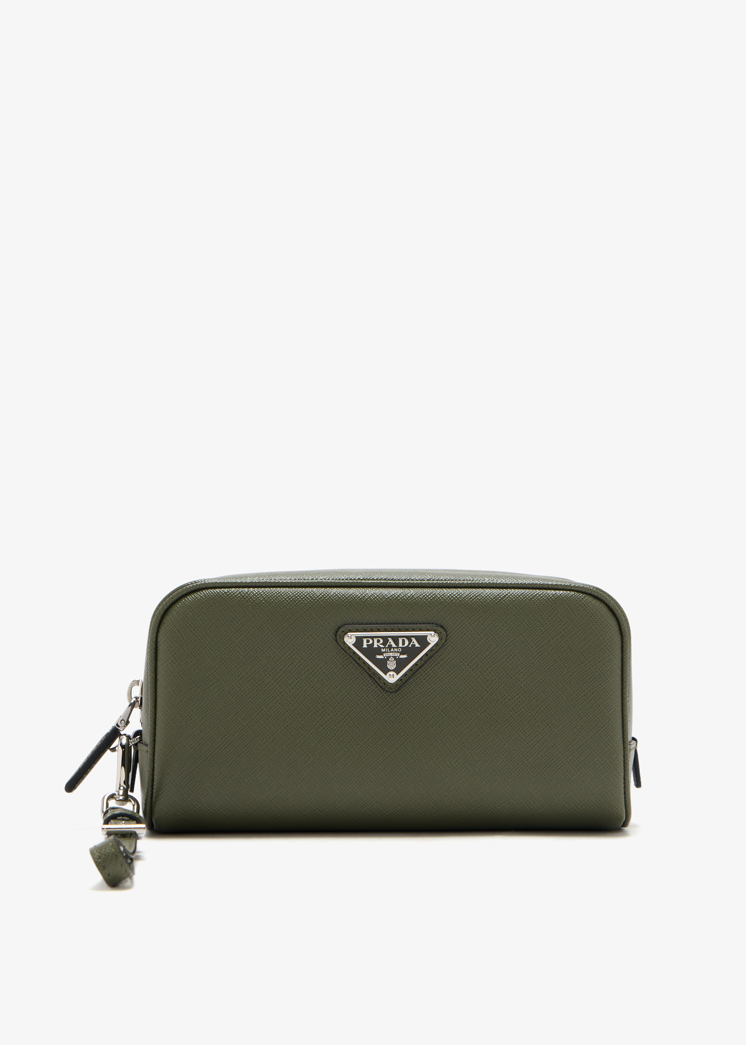 

Saffiano leather pouch, Green
