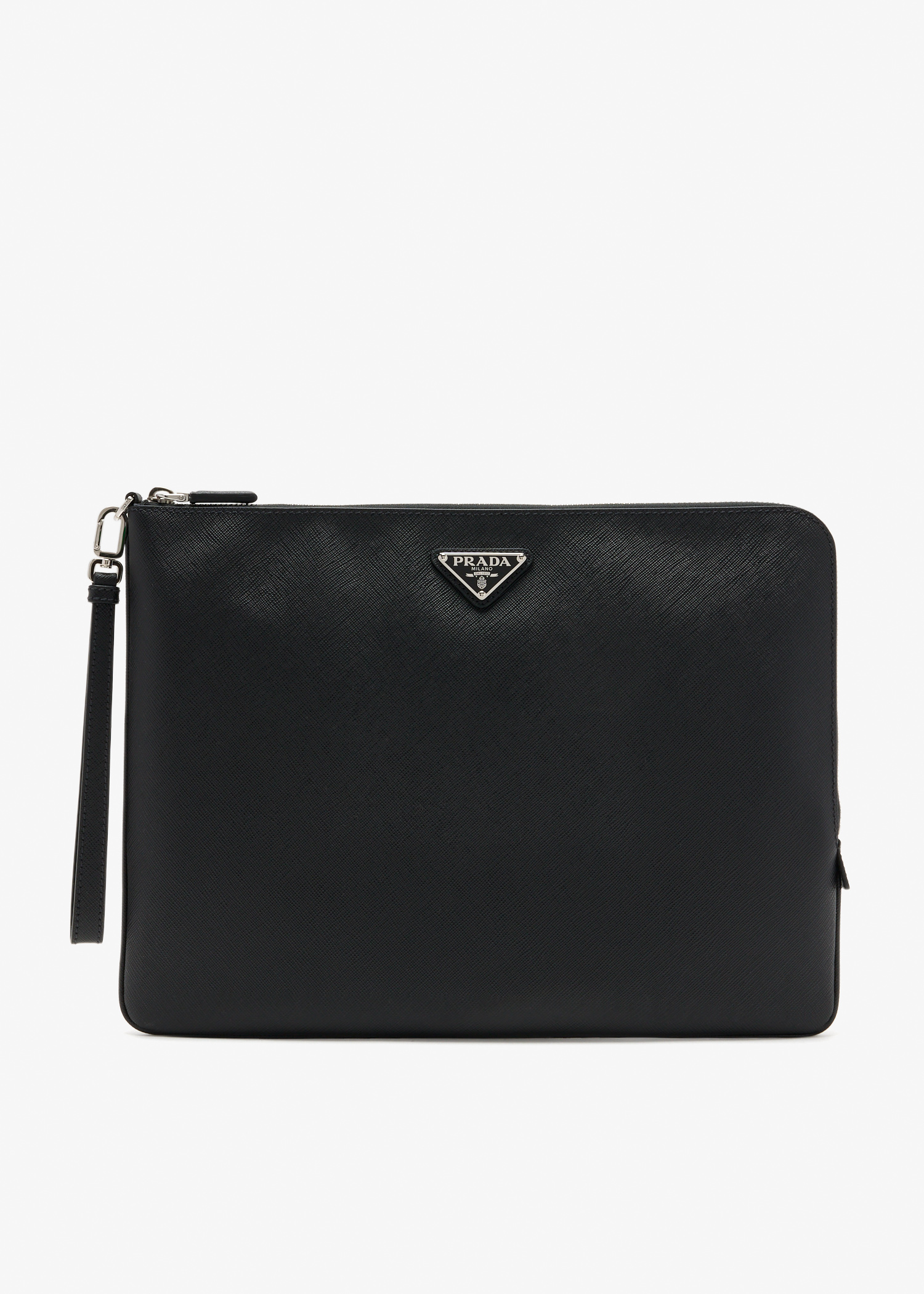 

Saffiano leather pouch, Black