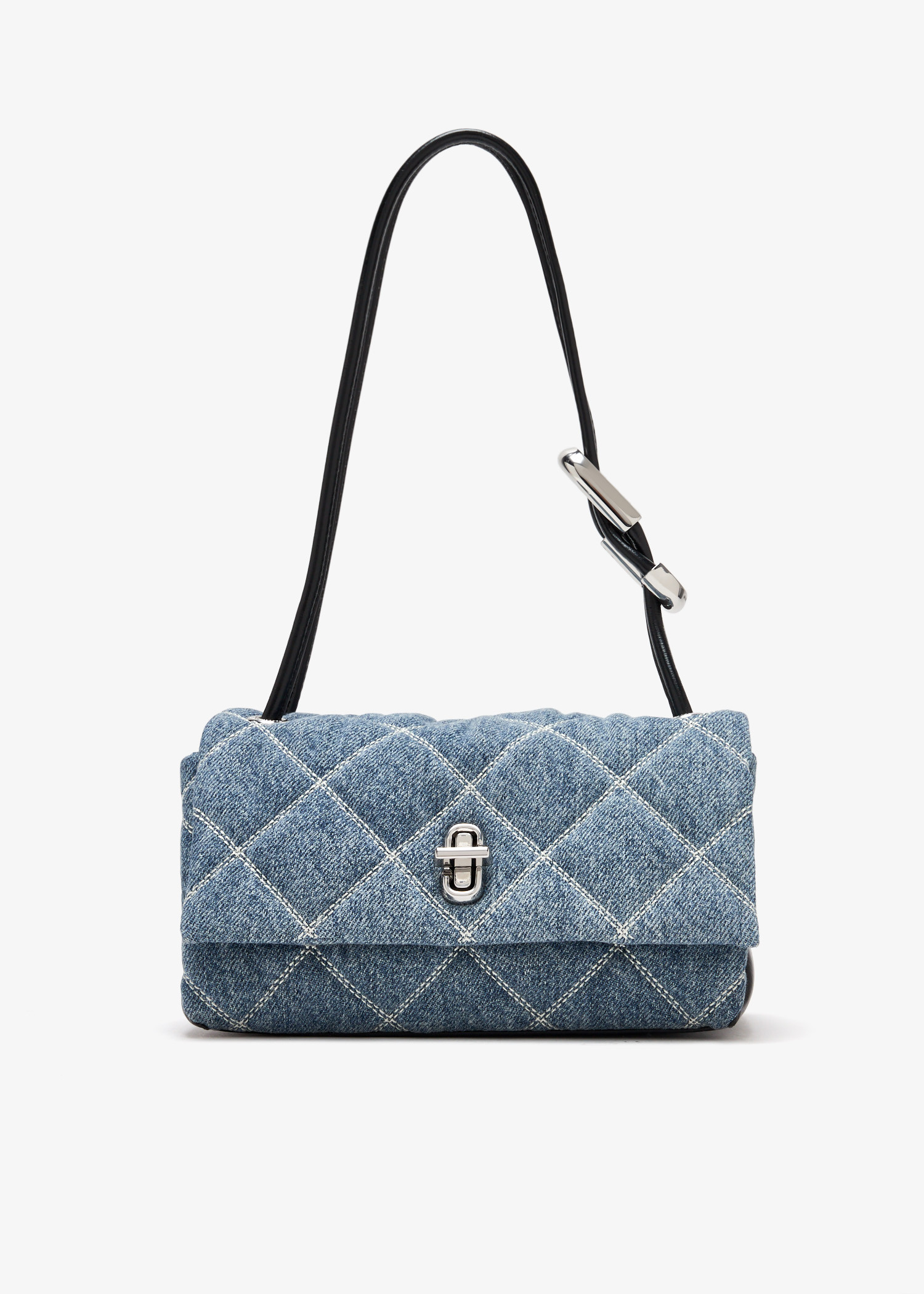 

The Quilted Denim mini dual shoulder bag, Blue