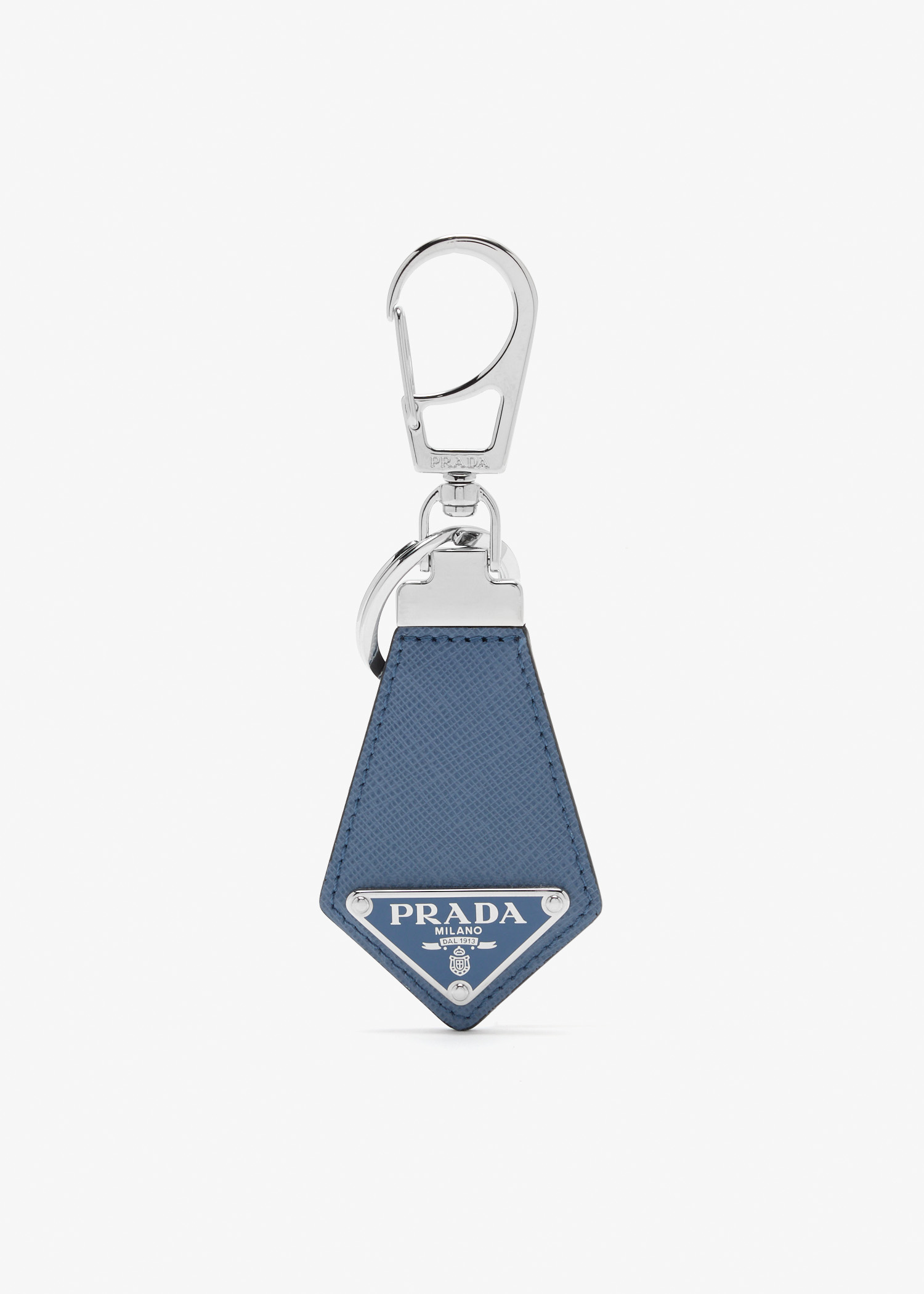 

Saffiano leather keychain, Blue
