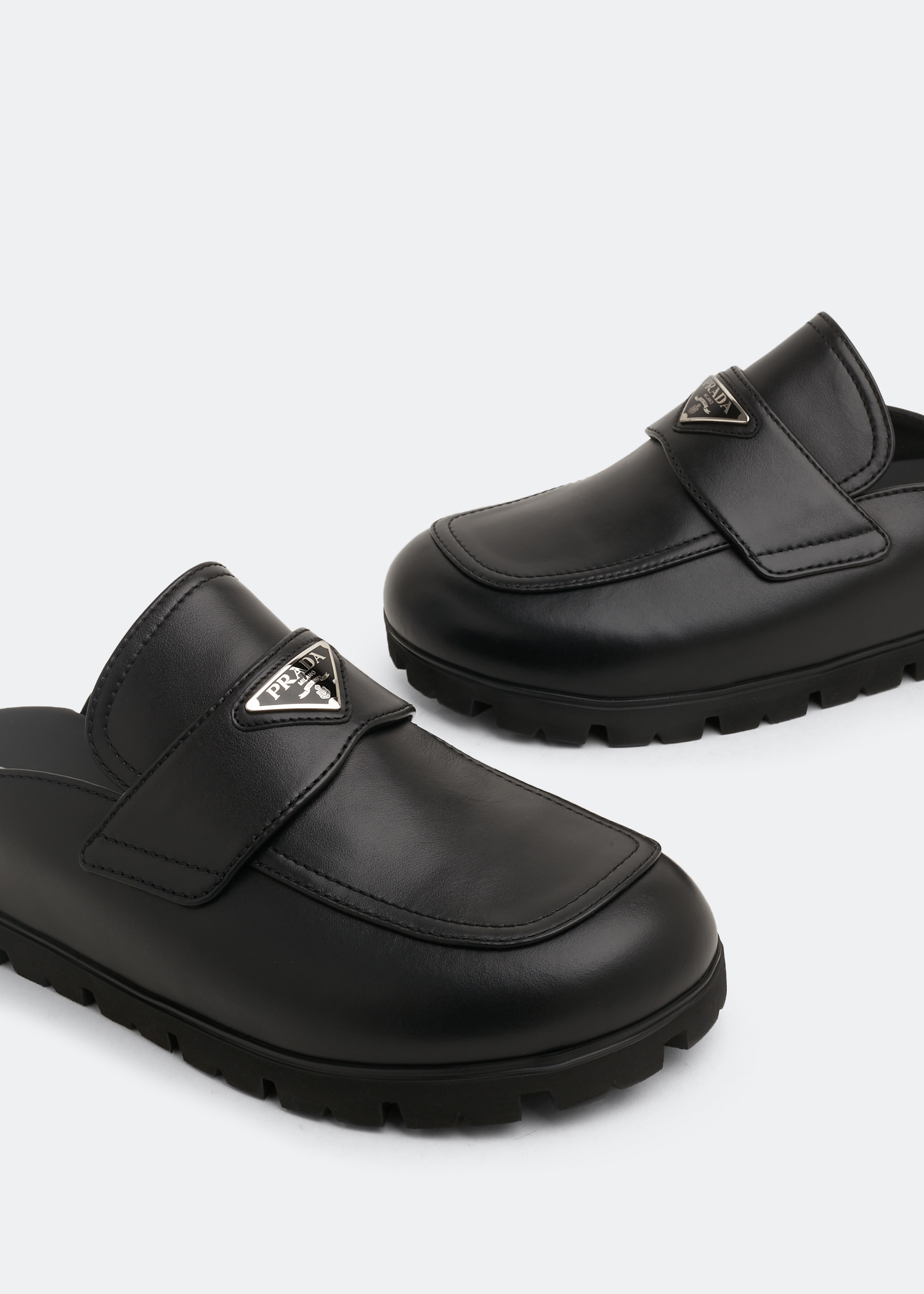 

Leather sabots, Black