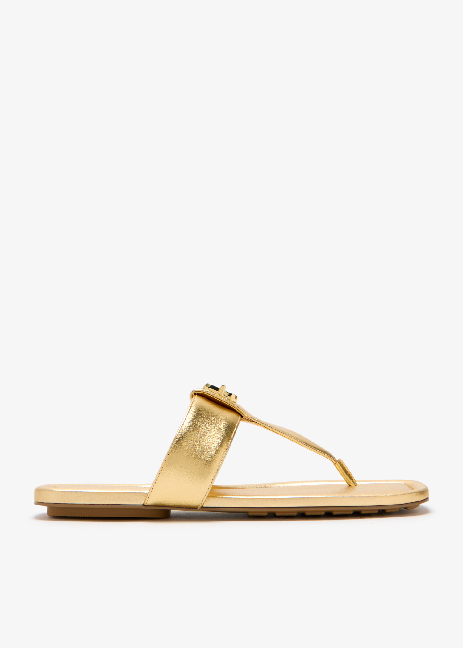 

The Dual T-Strap flat sandals, Gold