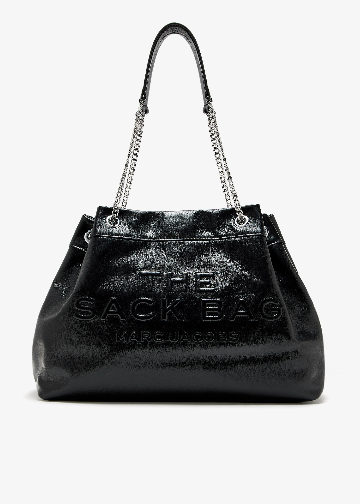 MARC JACOBS ブラックレザーショルダーバッグ - メルカリ
