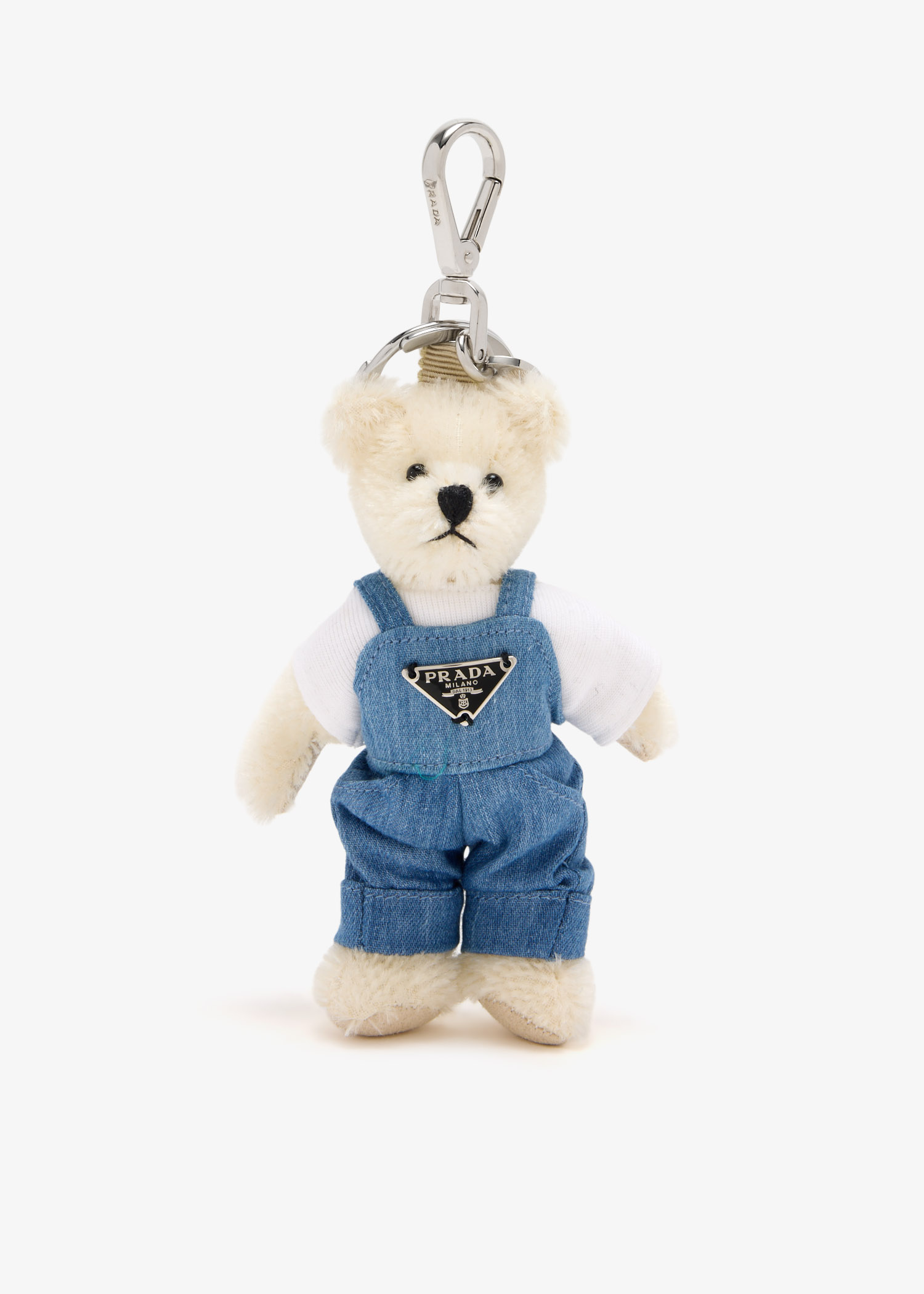 

Teddy keychain charm, White