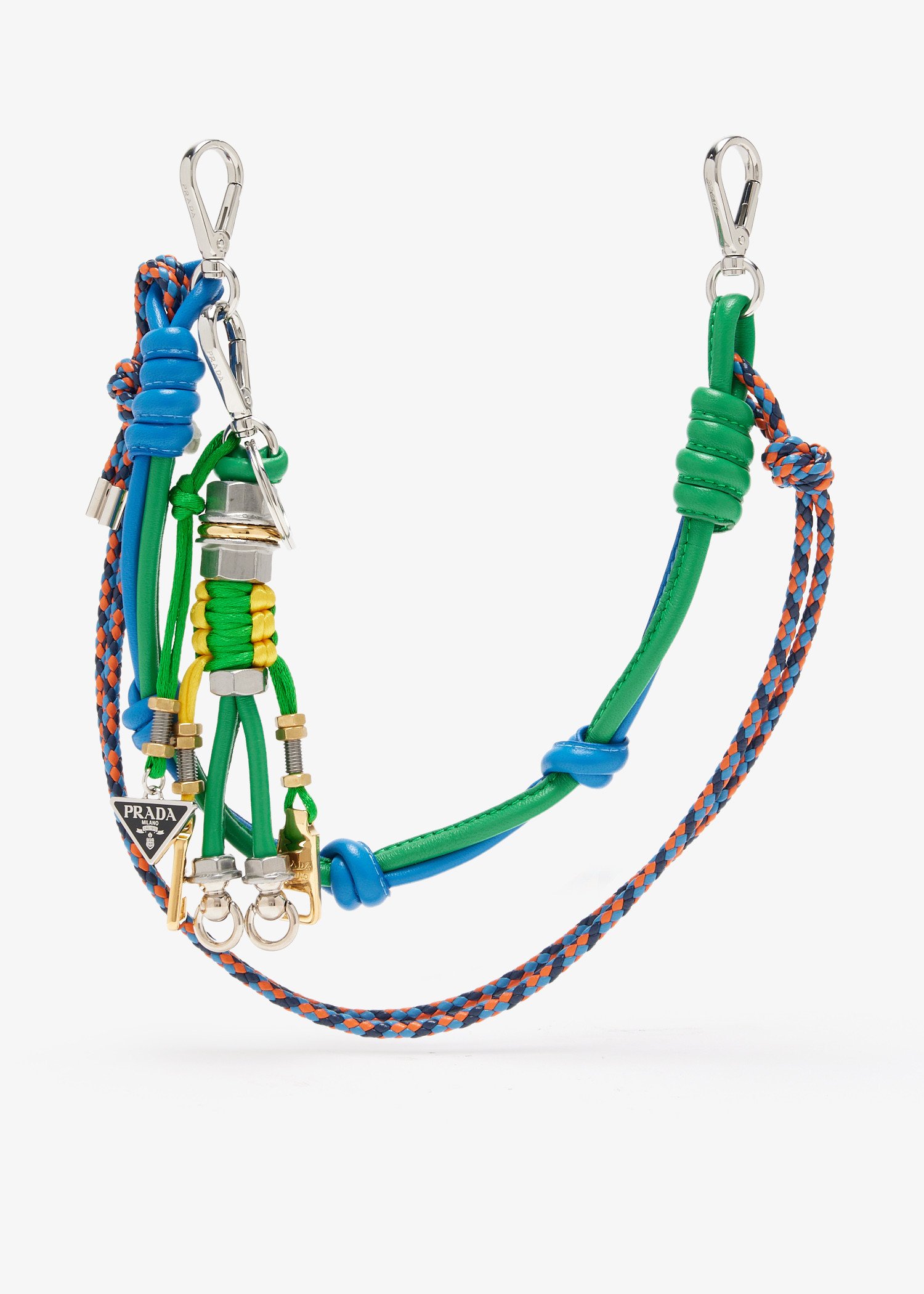 

Pop Strings Nappa leather and metal bag charm, Multicolored