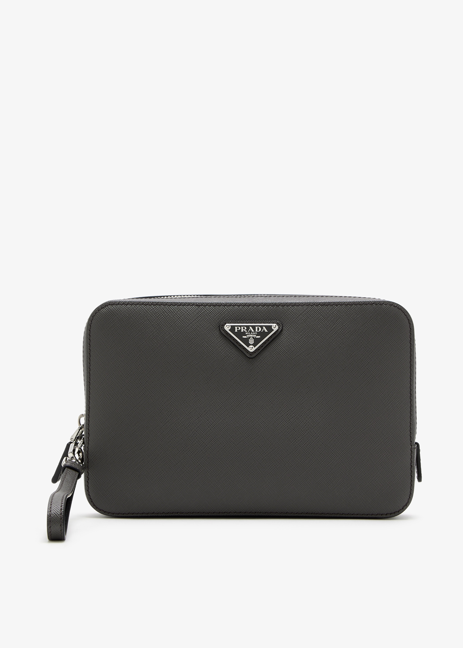 

Saffiano leather pouch, Grey