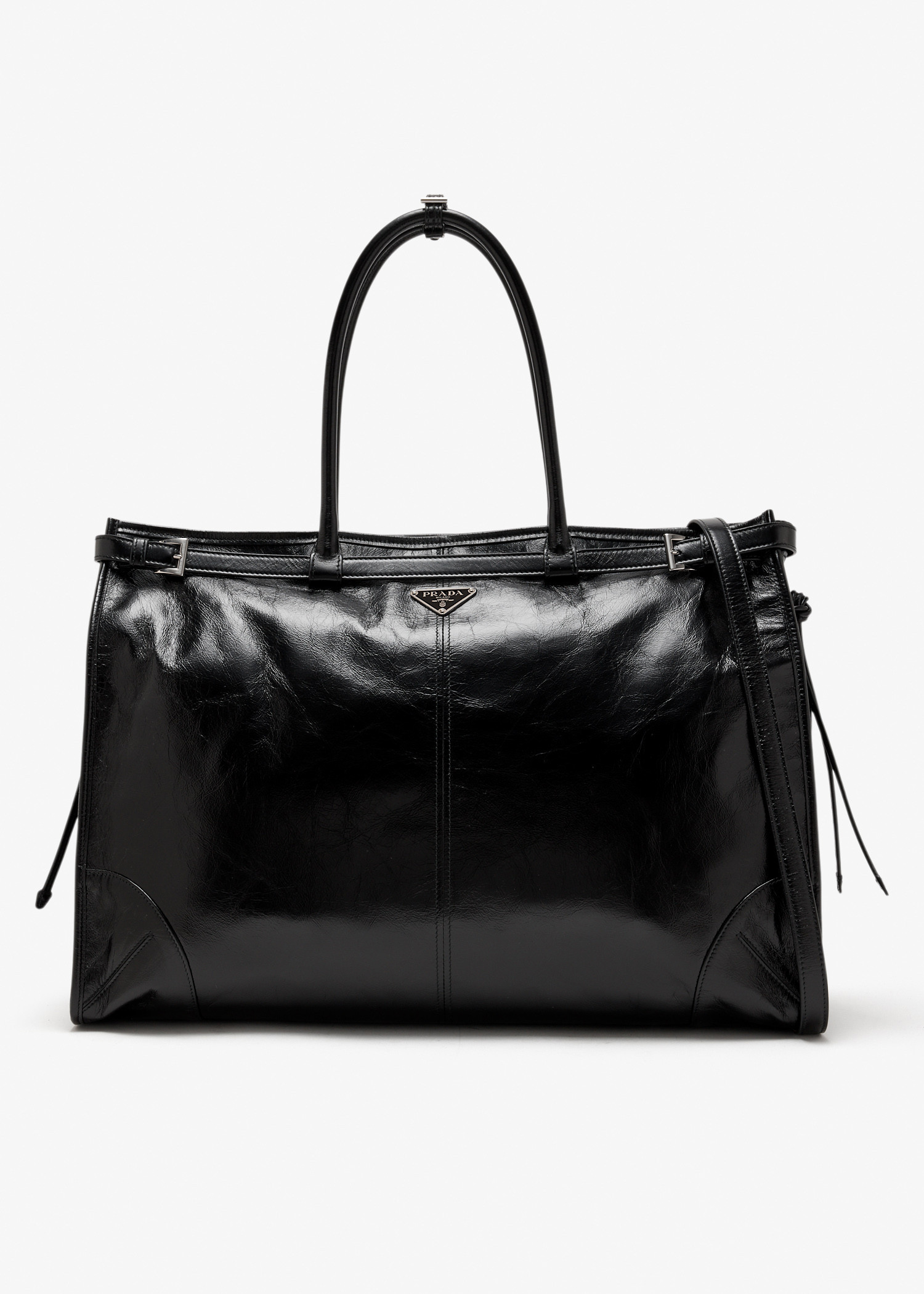 

Prada Bonnie leather tote bag, Black