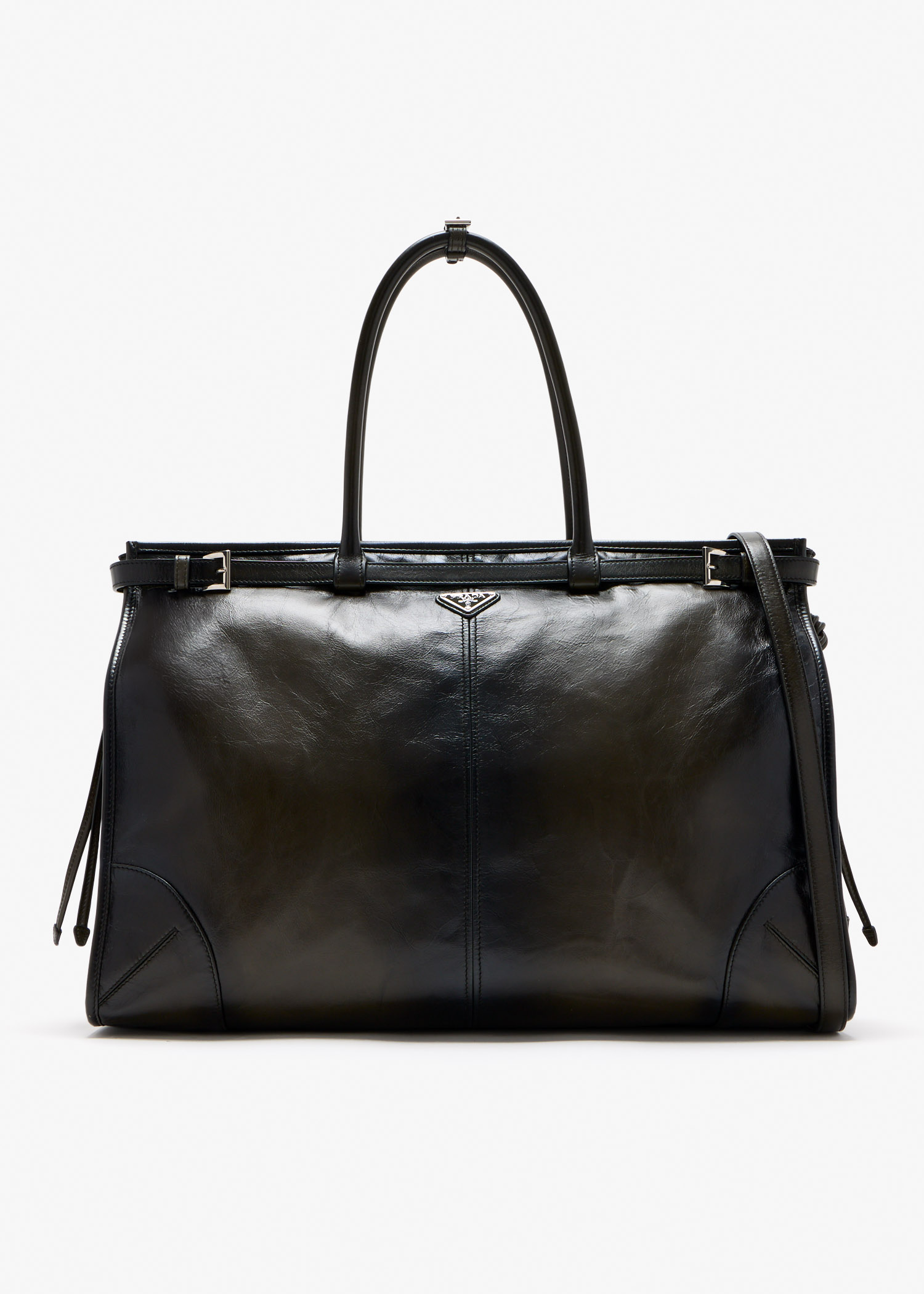 

Prada Bonnie antiqued leather tote bag, Green