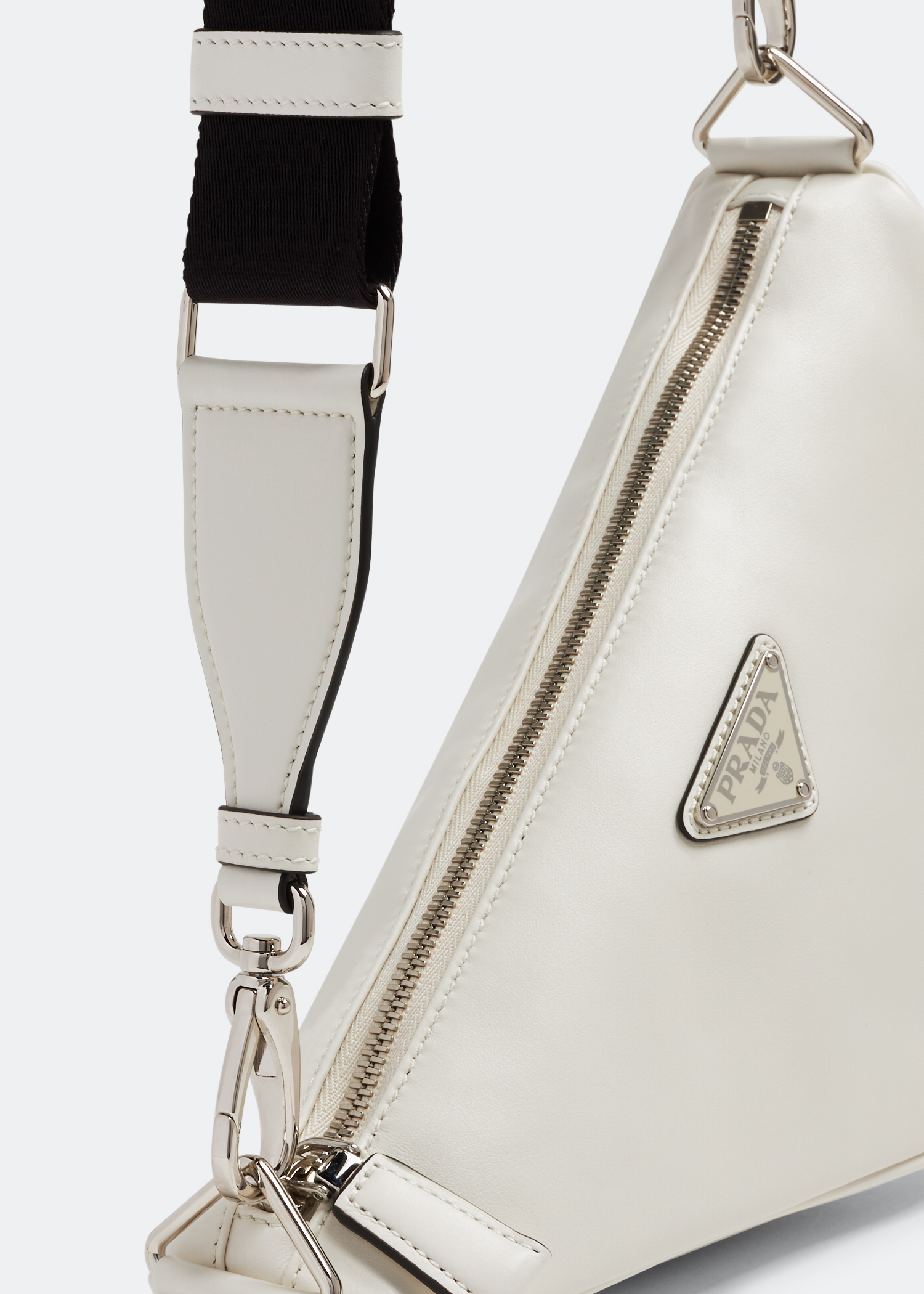 

Triangle leather bag, White