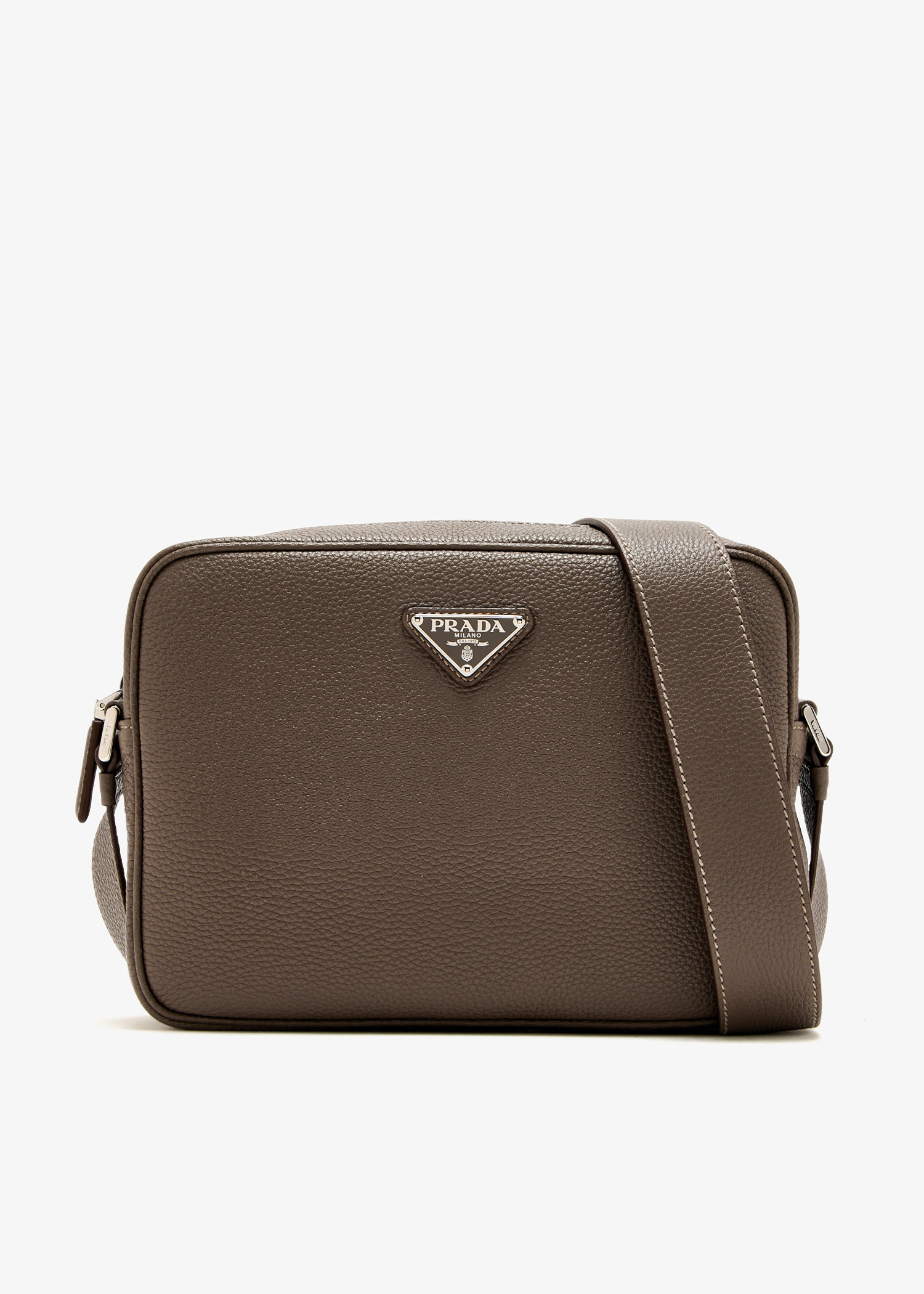 

Leather shoulder bag, Grey