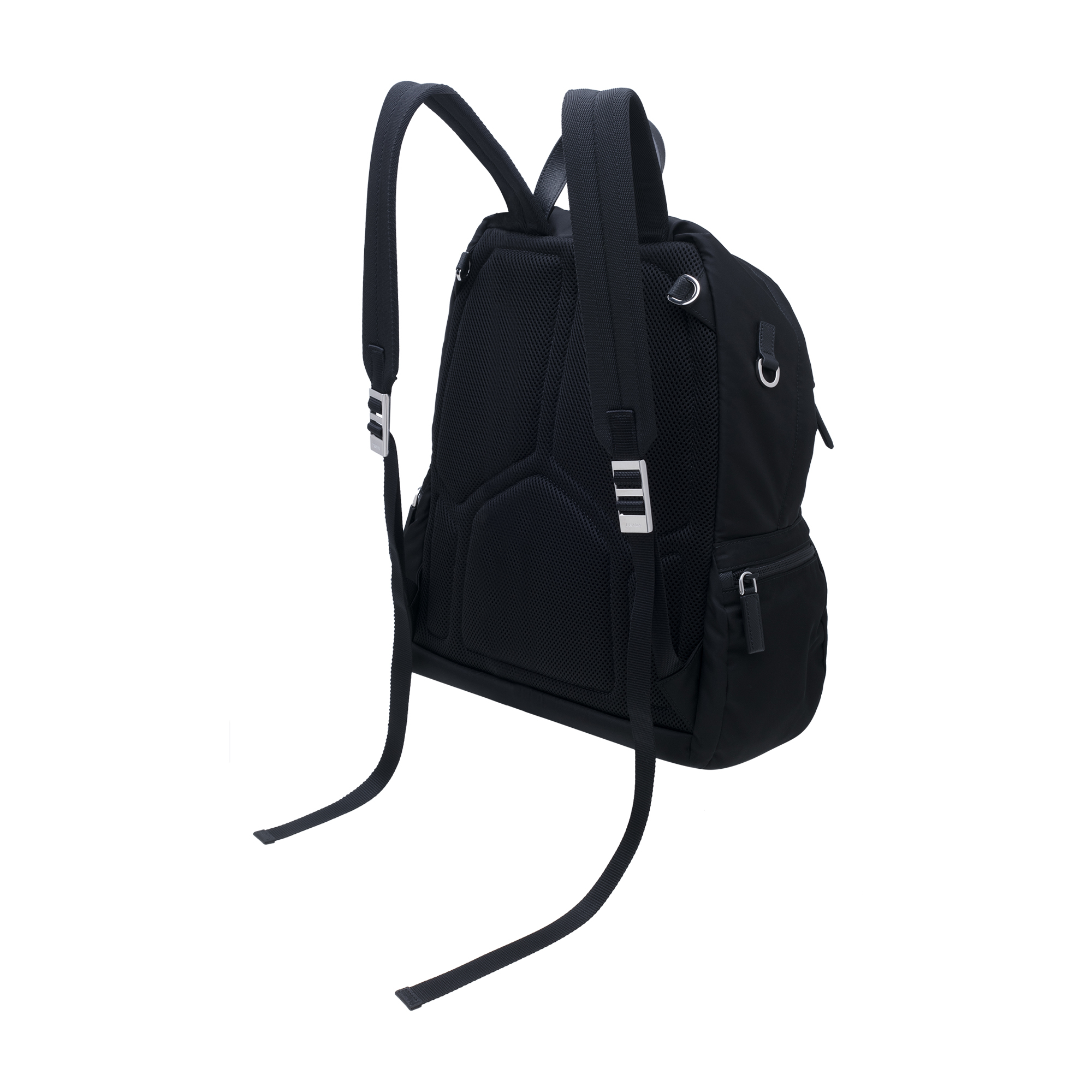 

Printed technical fabric backpack, Black
