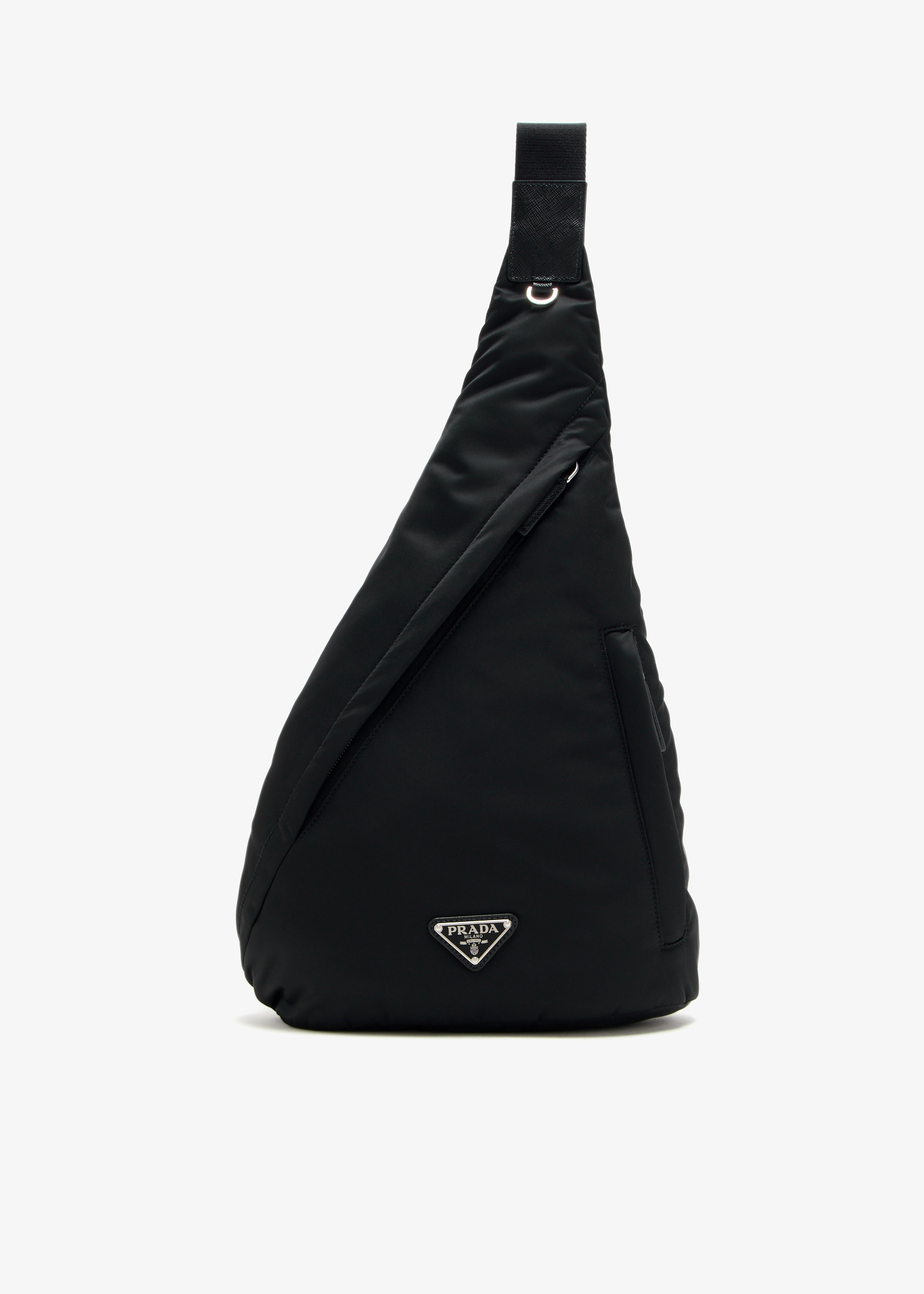 

Re-Nylon and leather backpack, Black