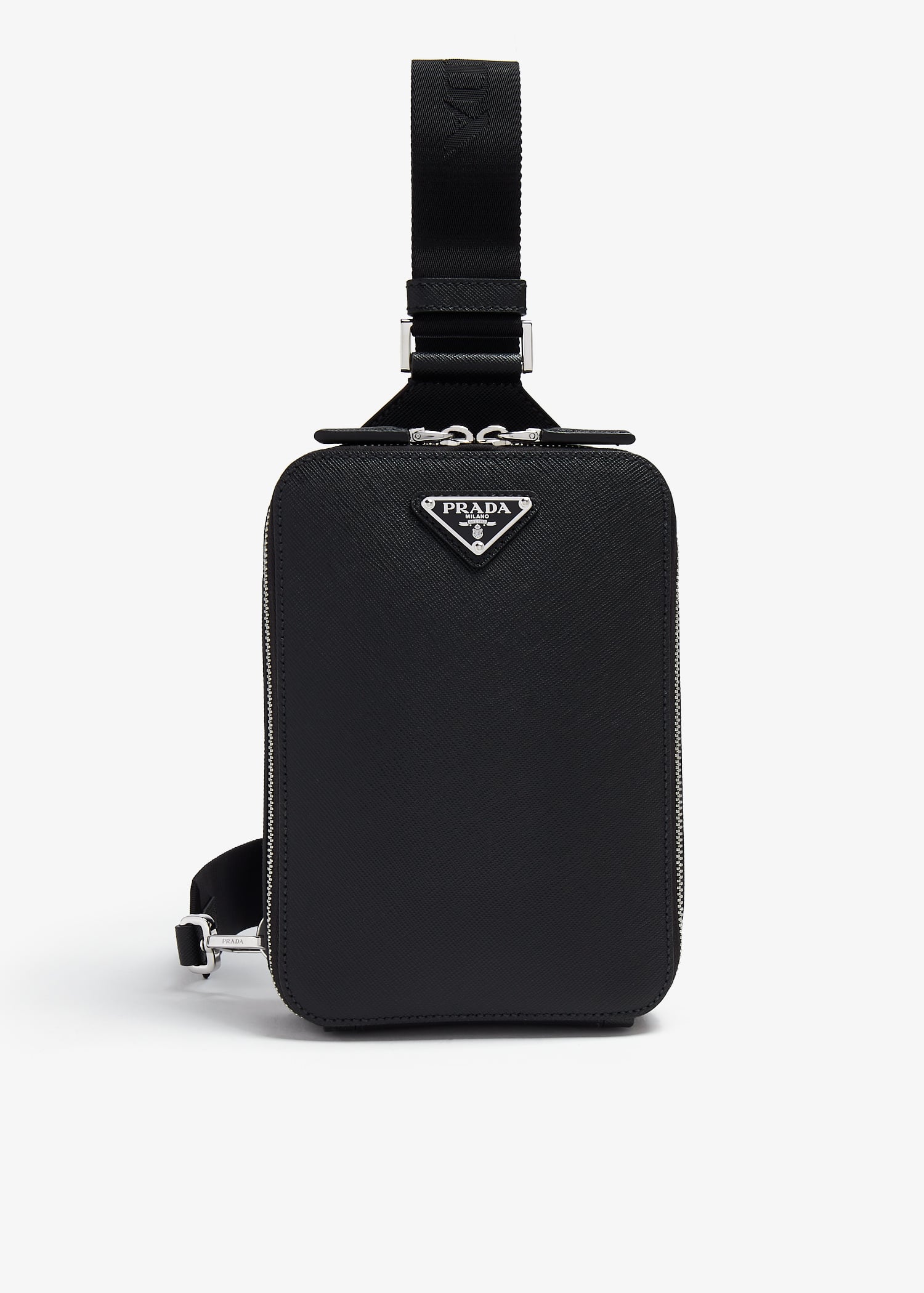 

Brique Saffiano leather bag, Black