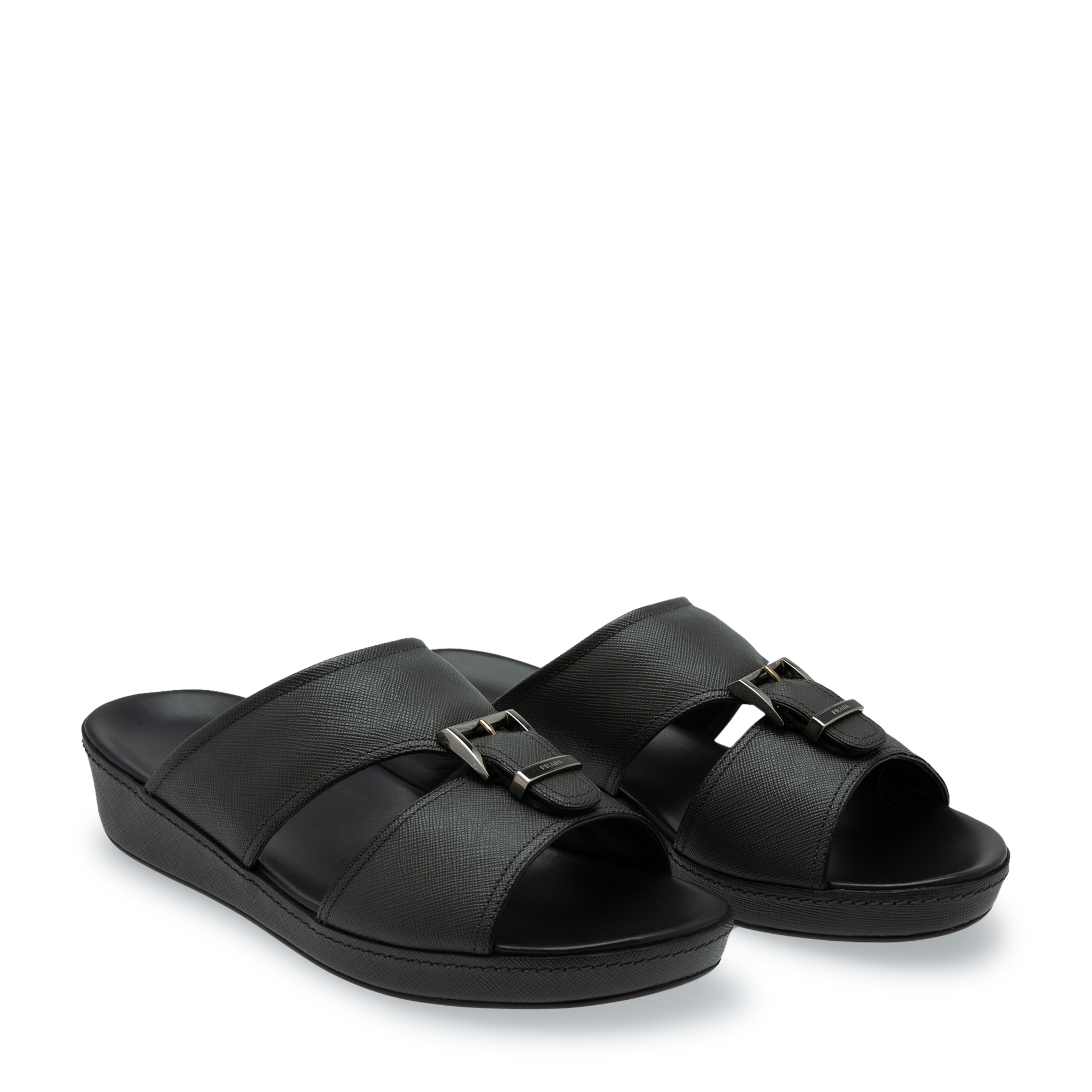

Saffiano leather sandals, Grey