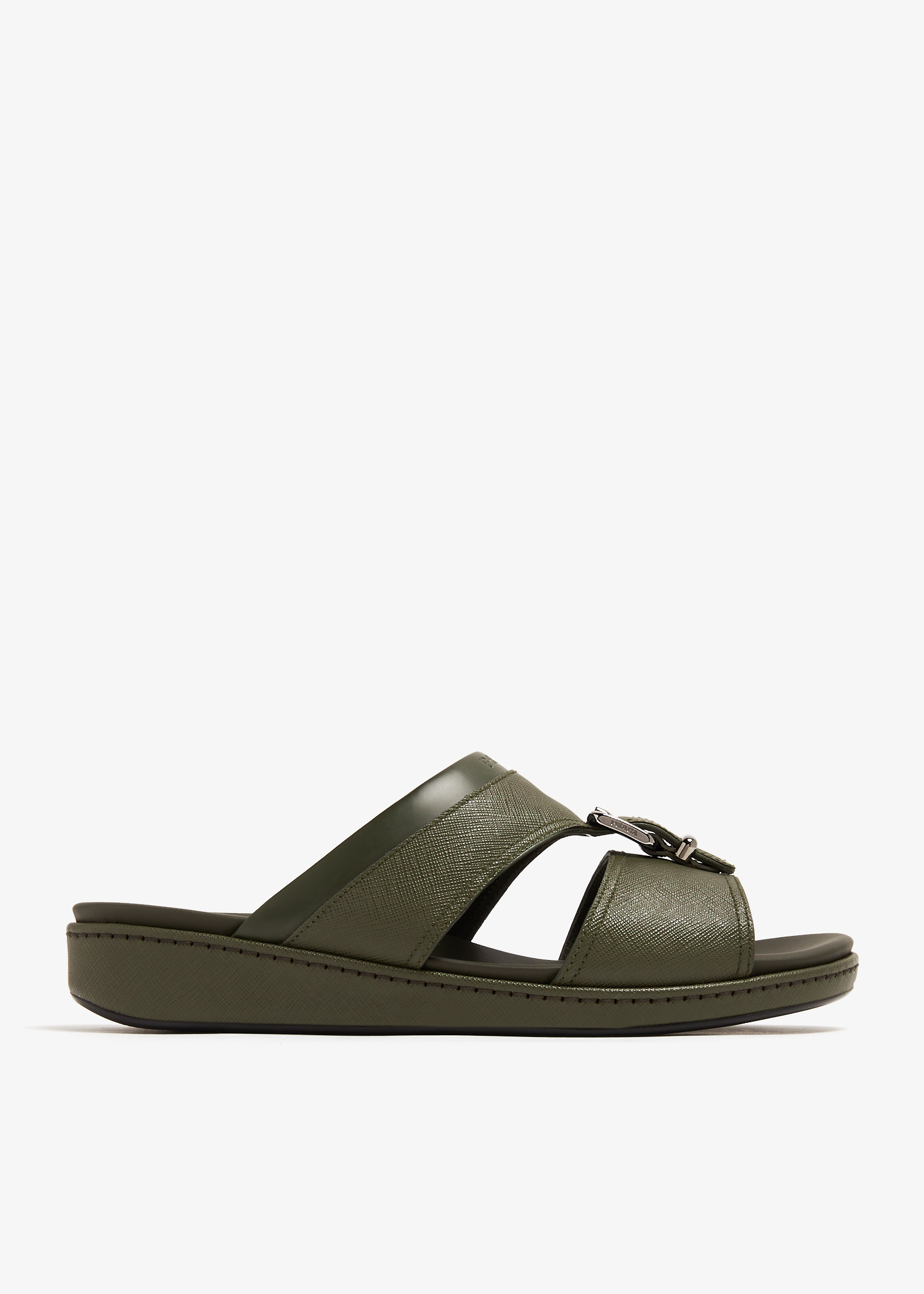 Prada Saffiano leather sandals for Men Green in KSA Level Shoes