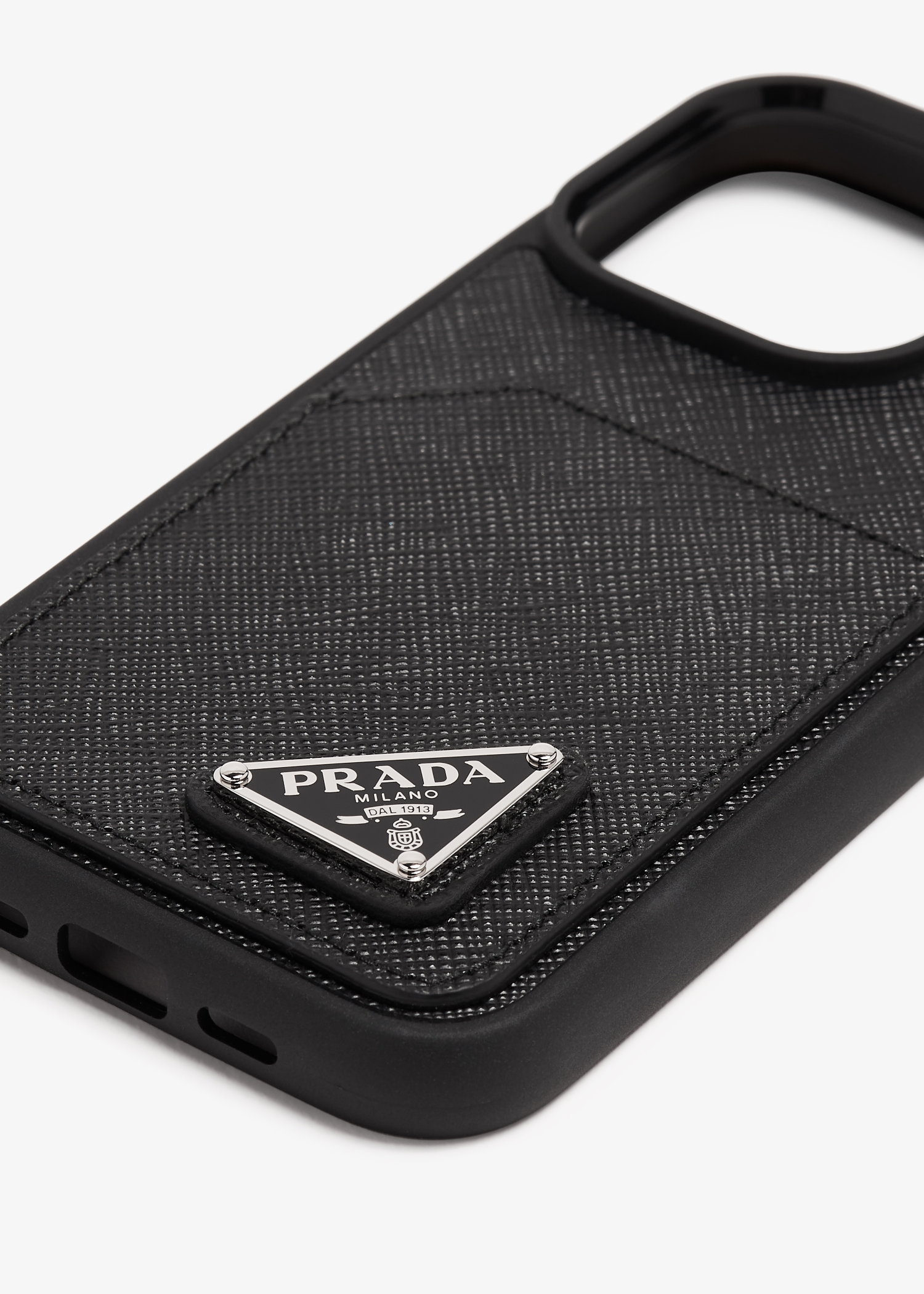 

iPhone 14 Pro saffiano leather cover, Black