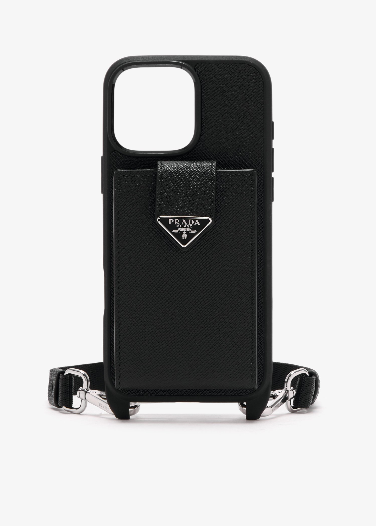 

iPhone 16 Pro Max saffiano leather cover, Black