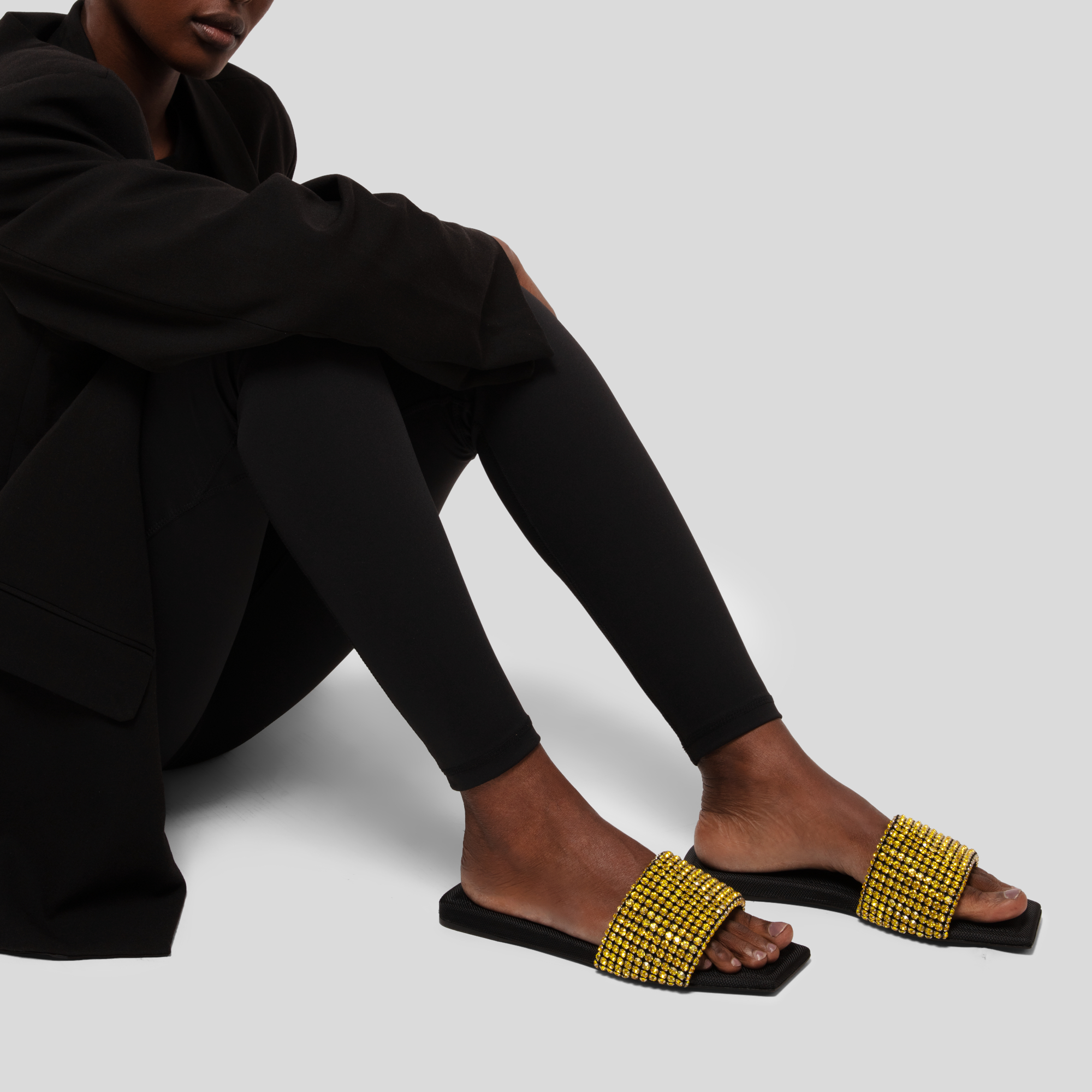 Alexander Wang Anya crystal slides for Women - Silver in UAE