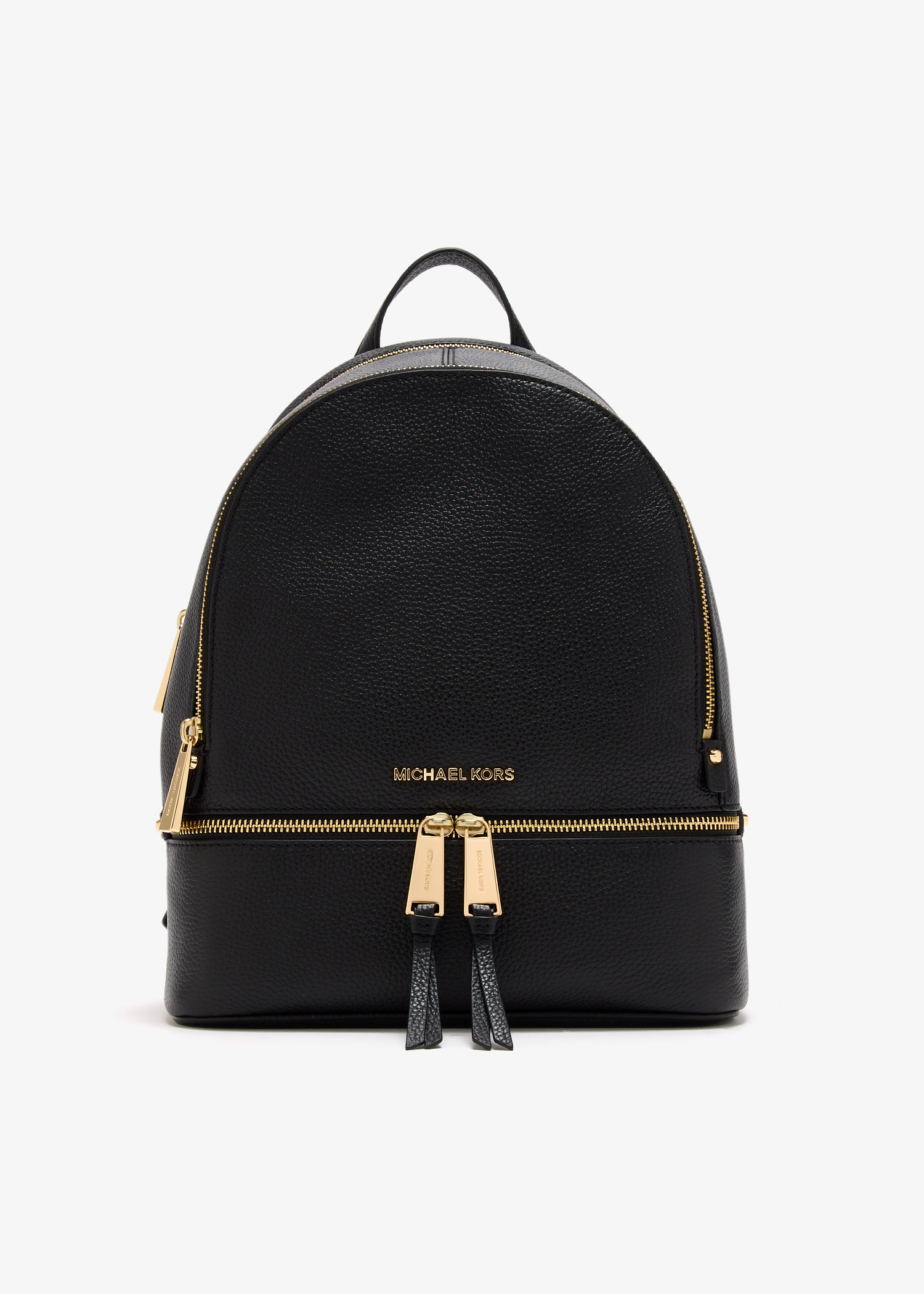 

Rhea Medium leather backpack, Black