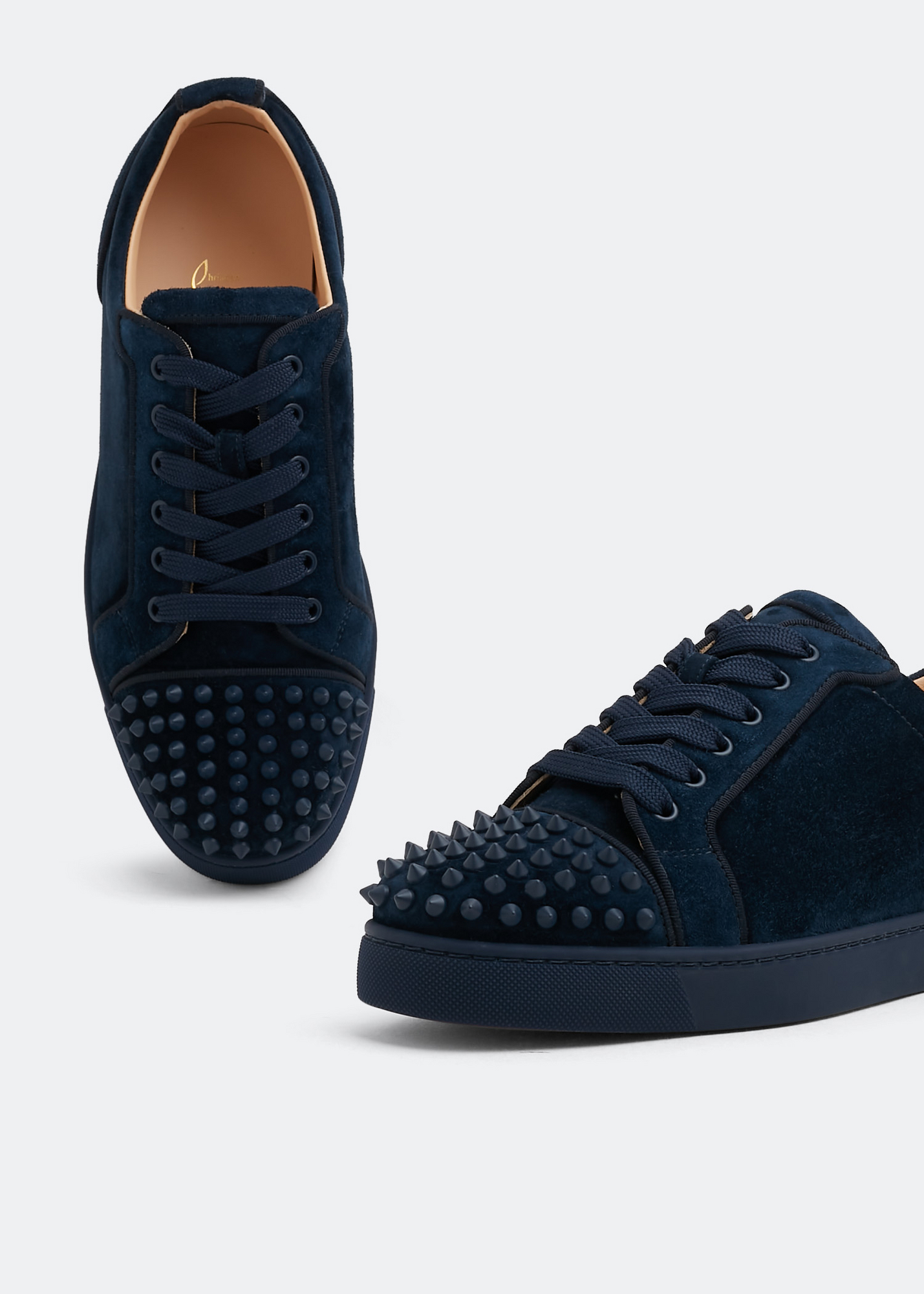Blue spiked louboutin clearance trainers