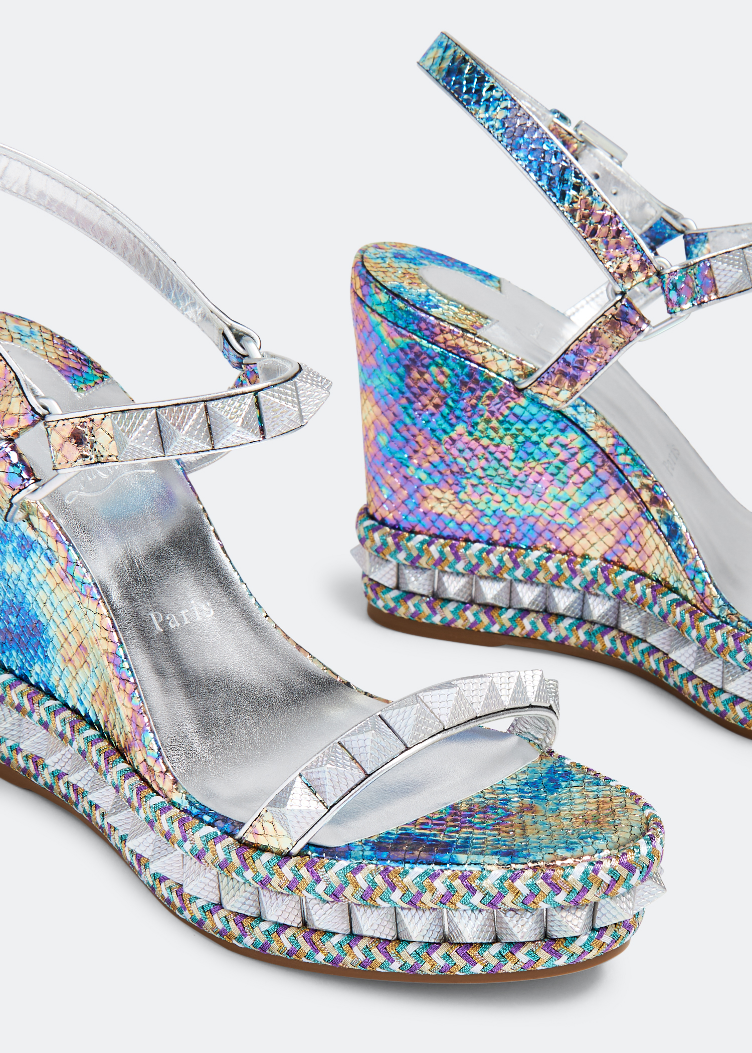 

Pyraclou 110 wedge sandals, Metallic