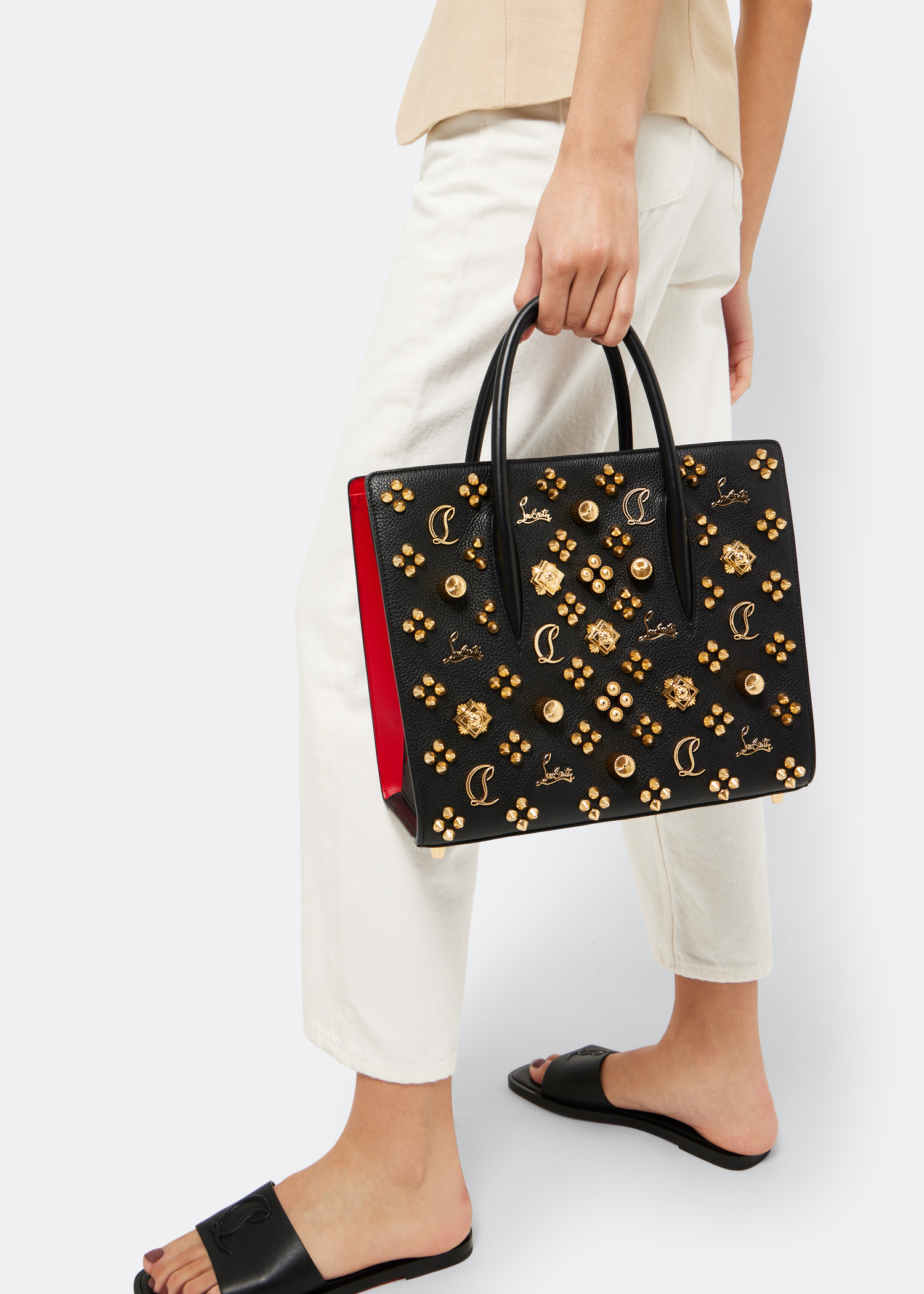 

Paloma spike medium tote bag, Black