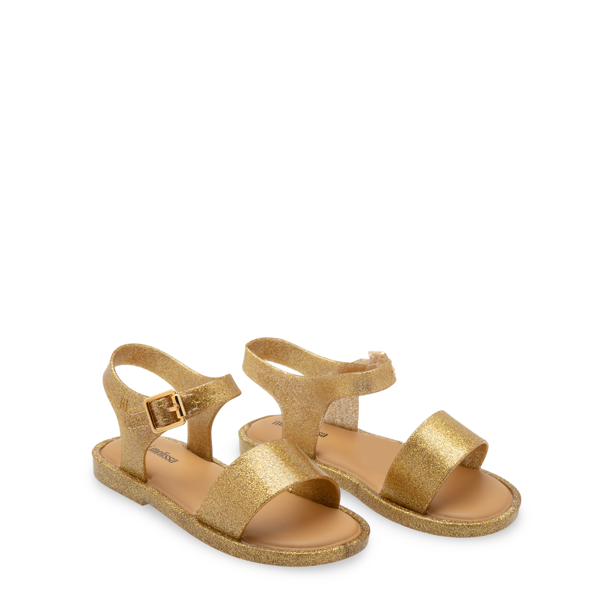 

Mini Melissa rubber sandals, Gold